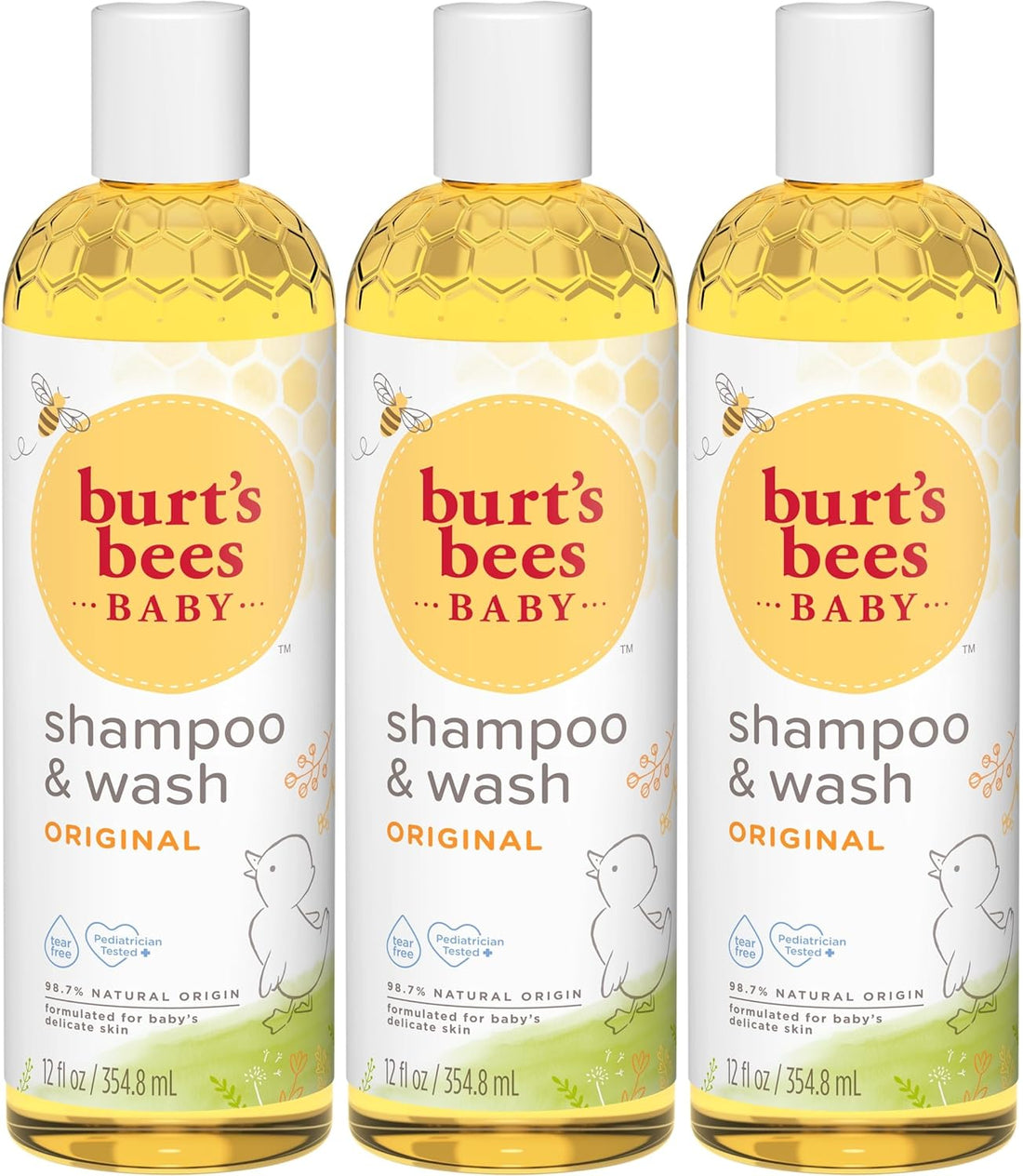 Burt's Bees Baby Shampoo & Wash, Tear Free Soap, Baby Care, Original,12 Ounce (Pack of 3) Halalzen