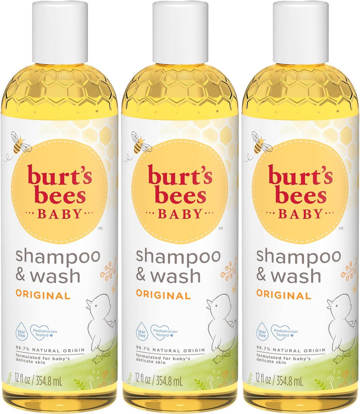 Burt's Bees Baby Shampoo & Wash, Tear Free Soap, Baby Care, Original,12 Ounce (Pack of 3) Halalzen