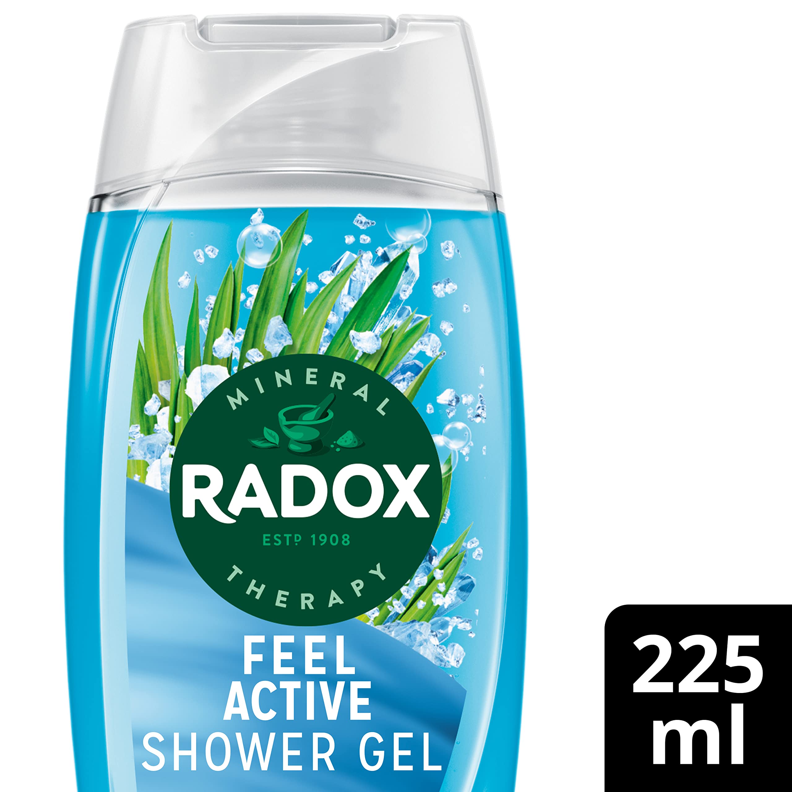 Radox Mineral Therapy Feel Active shower gel with a sea salt & lemongrass fragrance body wash for a refreshing experience 225 ml