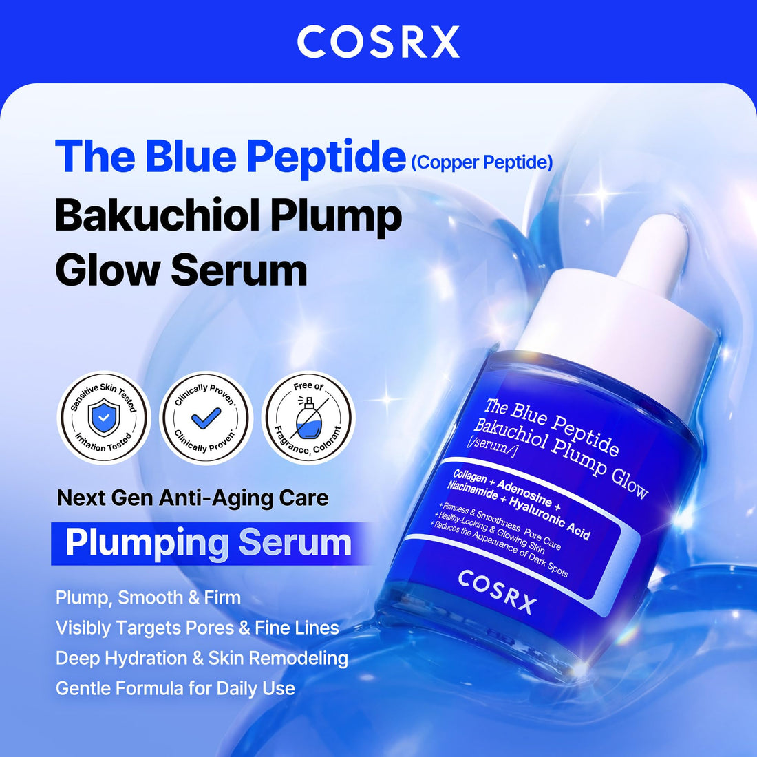 COSRX 6 Peptide Collagen Serum Face Toner with Niacinamide & Hyaluronic Acid, Hydrating & Firming Korean Essence, Anti-Wrinkle & Pore-Tightening Serum For Plump & Even Skin Tone, Korean Skincare 150ml