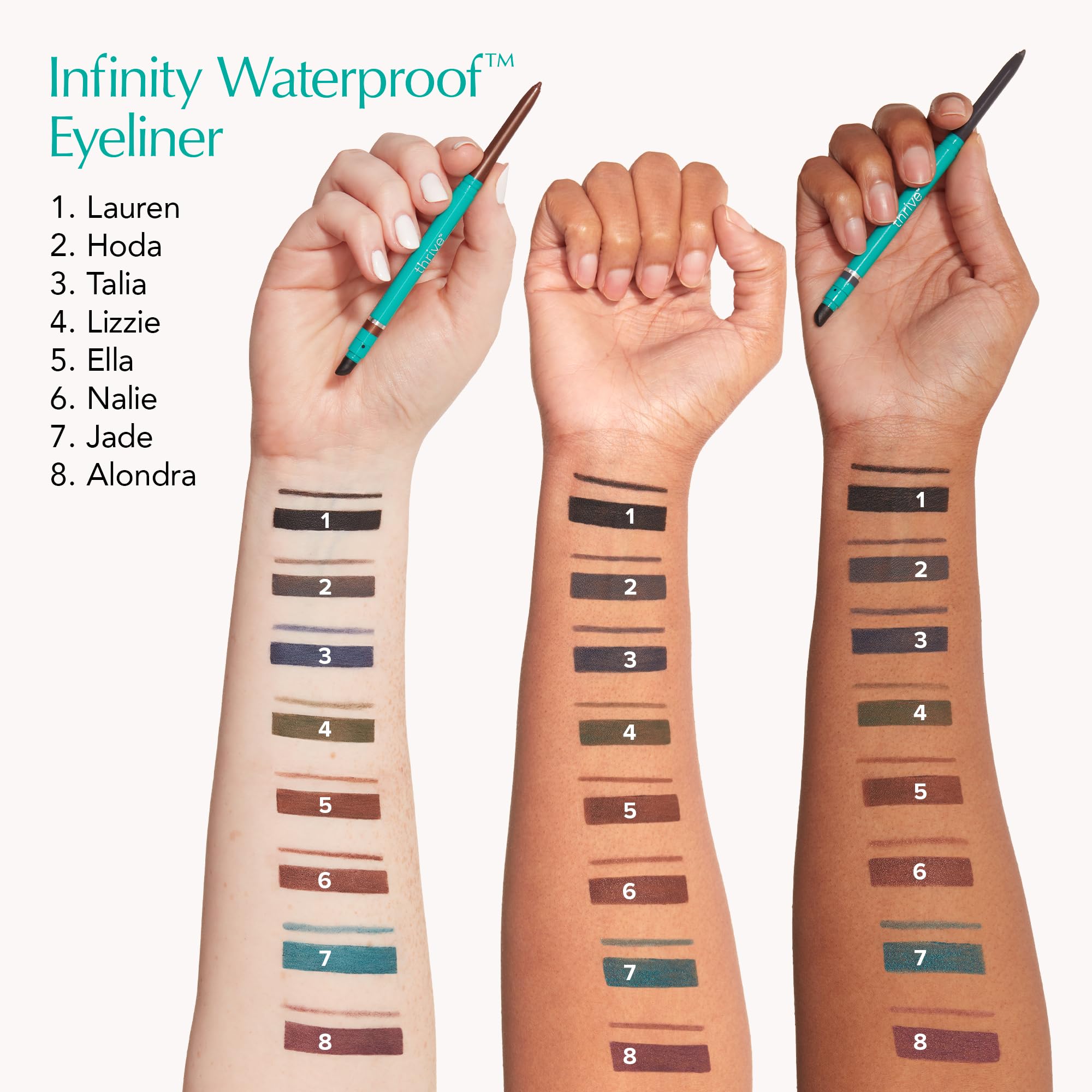 Thrive Causemetics Infinity Waterproof Eyeliner Pencil, Built In Sharpener & Smudge Tip, Long Lasting, Smudge Proof, Hyaluronic Acid & Shea Butter, Vegan & Cruelty Free, Ella (Brown Matte)