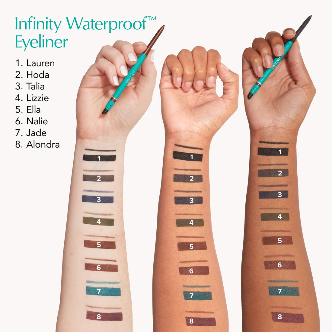 Thrive Causemetics Infinity Waterproof Eyeliner Pencil, Built In Sharpener & Smudge Tip, Long Lasting, Smudge Proof, Hyaluronic Acid & Shea Butter, Vegan & Cruelty Free, Ella (Brown Matte)