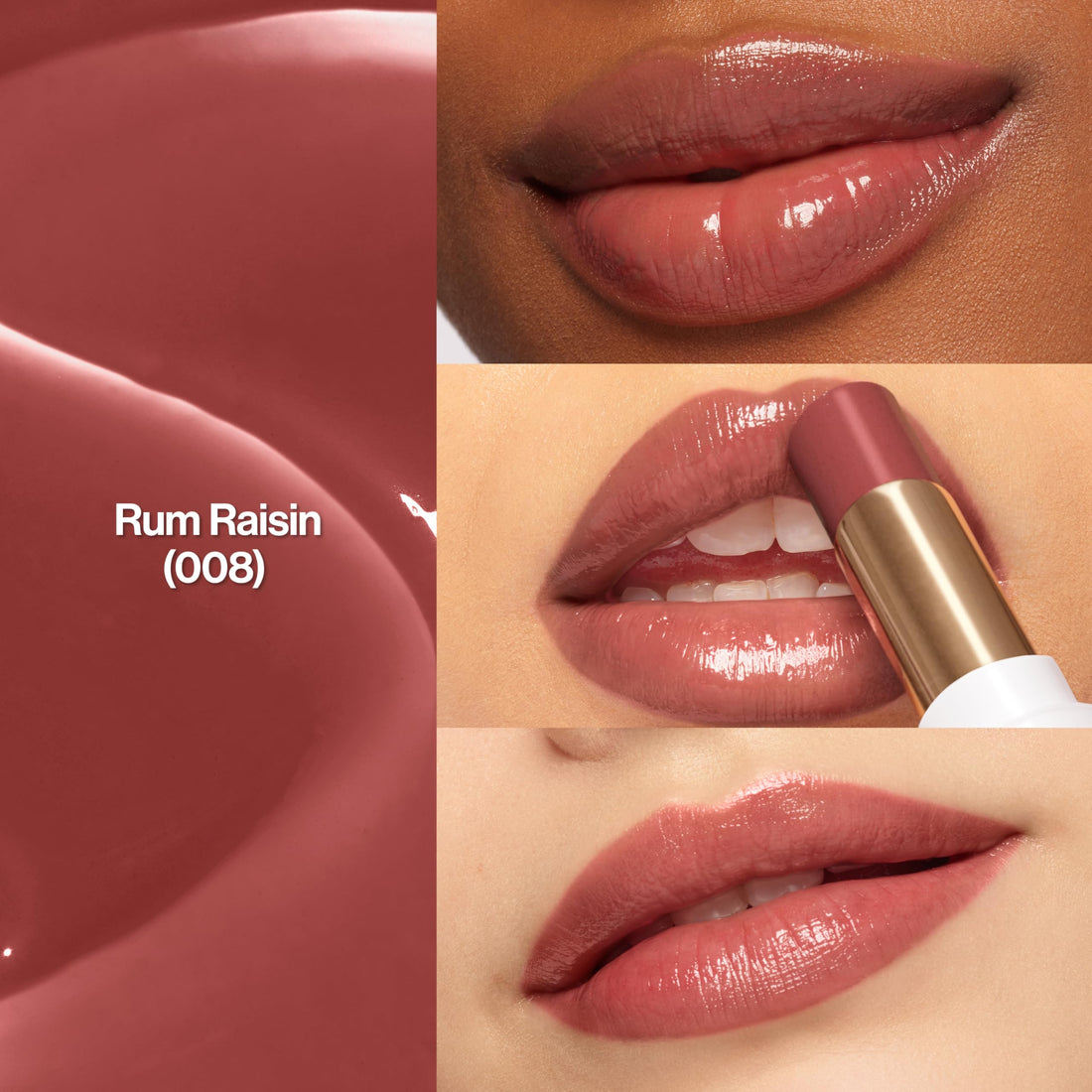 REVLON Super Lustrous Glass Shine Balm, Hydrating Tinted Lip Balm with Hyaluronic Acid, Aloe & Rose Quartz, 008 Rum Raisin, 0.11 oz