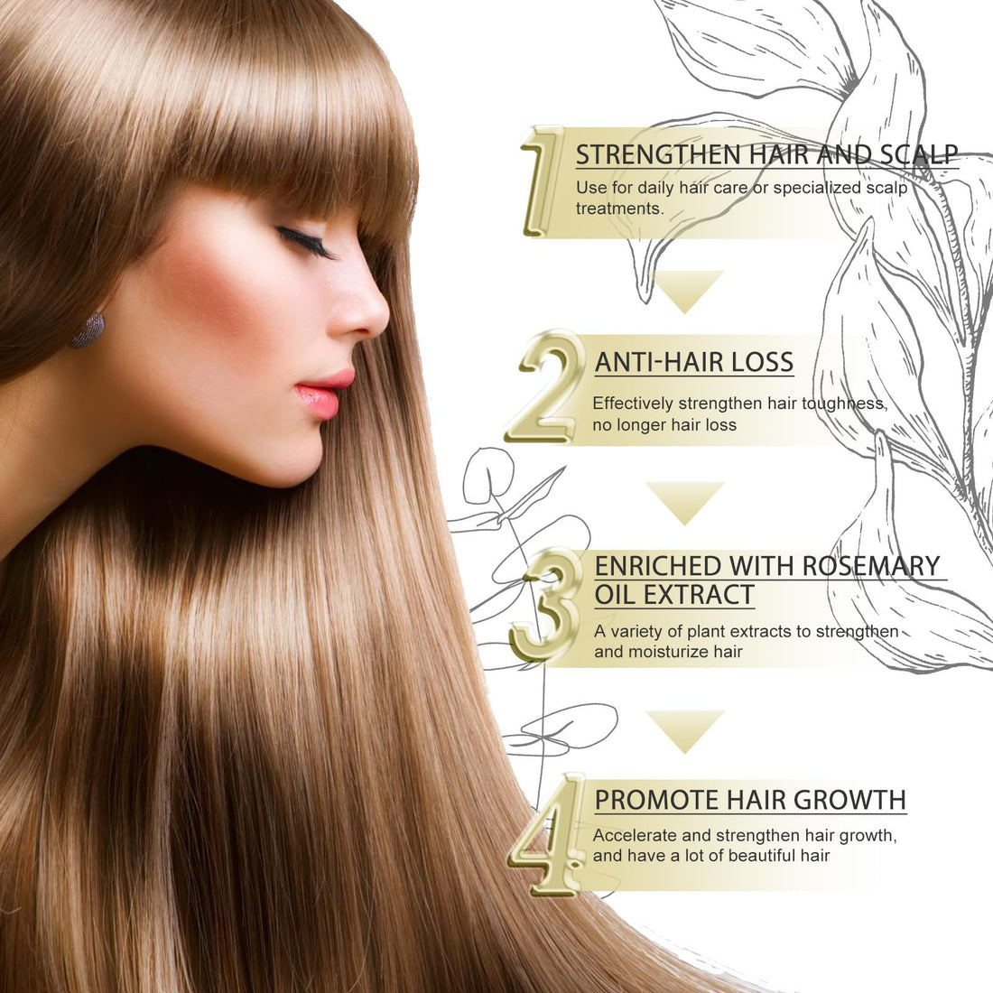 Veganic Hair Oil,100% Natural Growth With Caffeine,Biotin,Coconut,Macadamia,Rosemary and Castor for Growth,Thickening Hair Mask & Loss Treatment,60ml