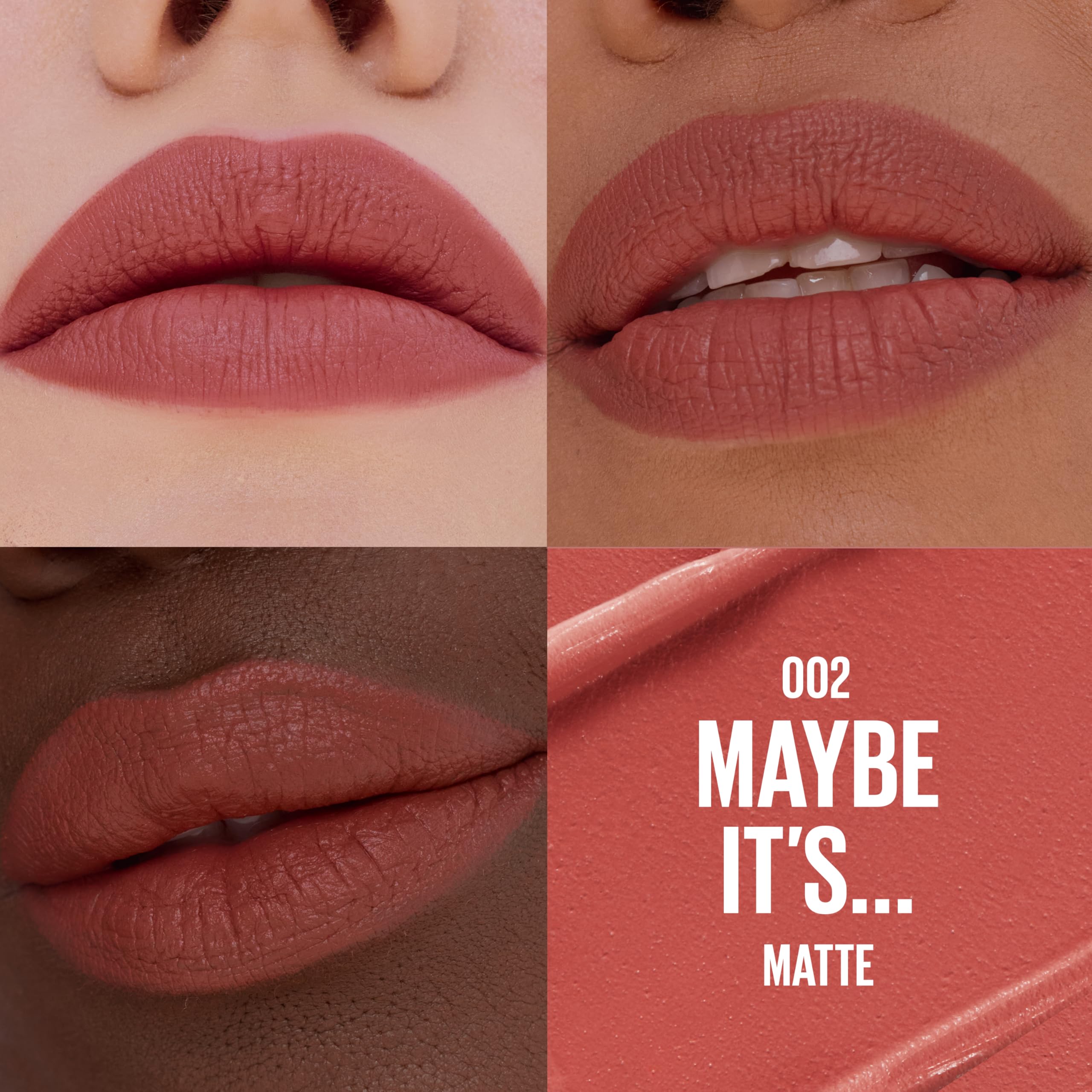 MAYBELLINE Serum-Lippenstift, Feuchtigkeitsspendendes Lippen-Make-up mit 8 Stunden Lippenauffüllender Feuchtigkeit mit Hyaluronsäure + Öl-Mischung, Wild Card (Mitteltoniges Rot Matt)