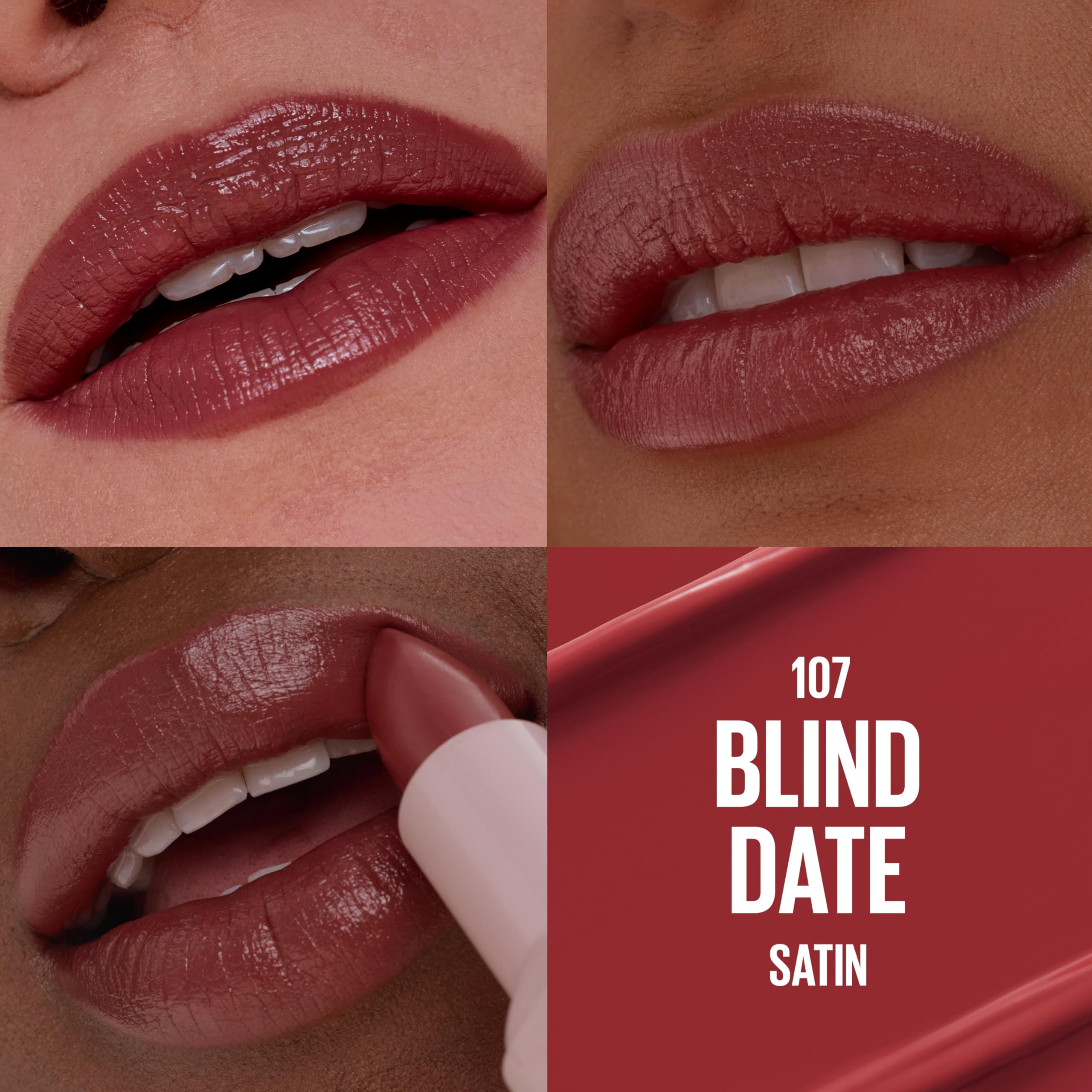 MAYBELLINE Serum-Lippenstift, Feuchtigkeitsspendendes Lippen-Make-up mit 8 Stunden Lippenauffüllender Feuchtigkeit mit Hyaluronsäure + Öl-Mischung, Wild Card (Mitteltoniges Rot Matt)