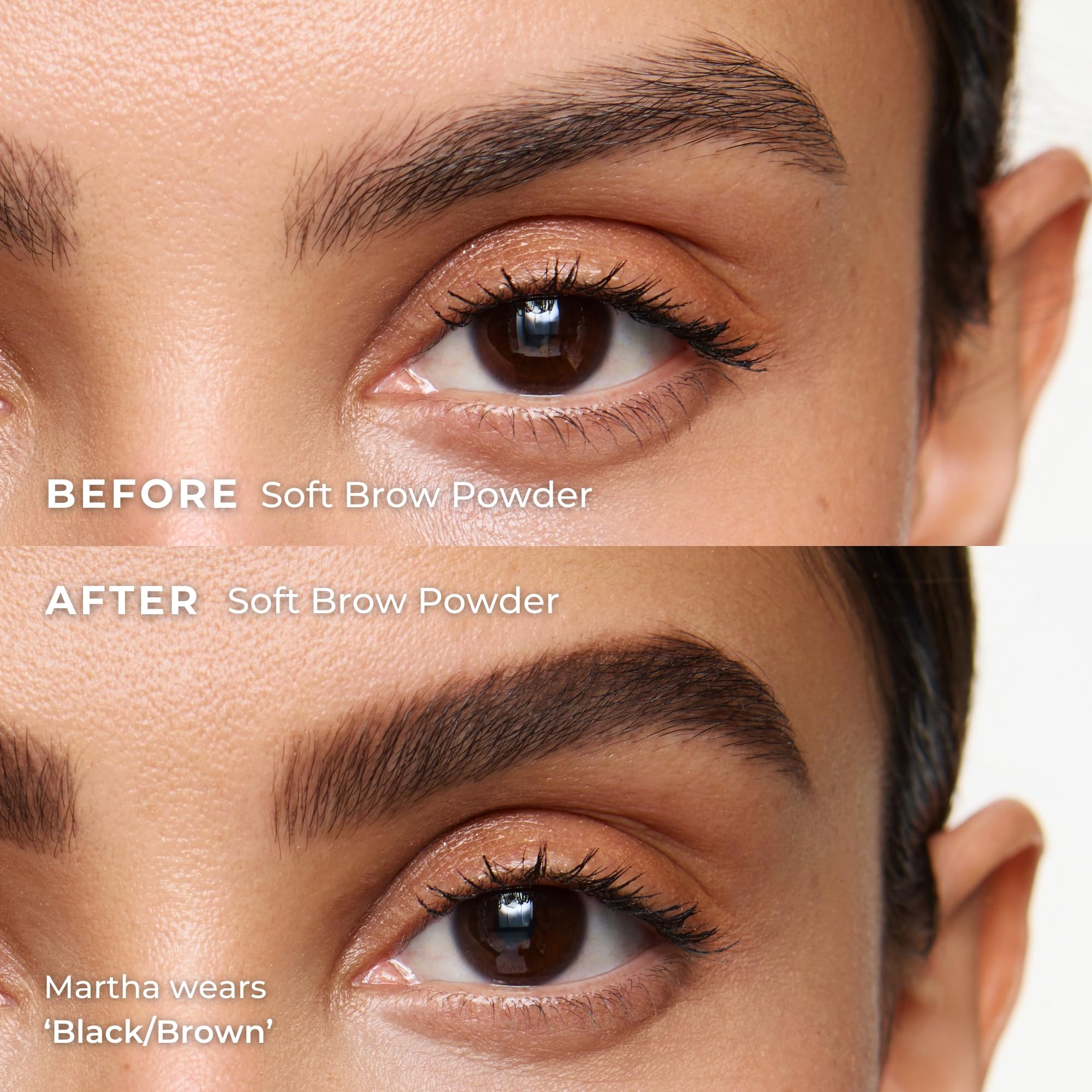 Soft Brow Define & Fill Powder Duo, Includes Dual ended Brush, Vegan and Cruelty Free (Brunette)