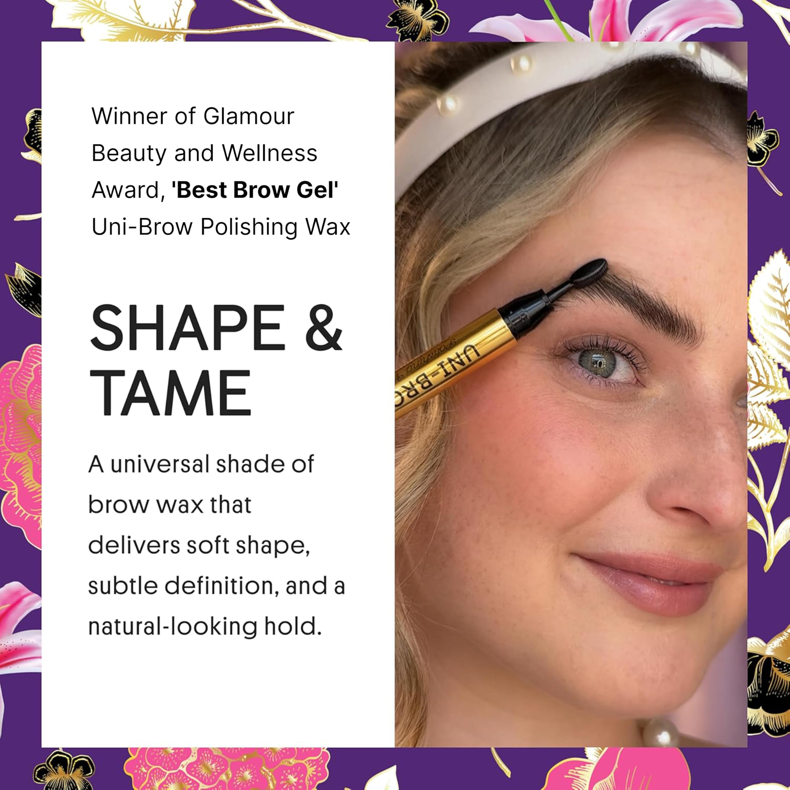Winky Lux Uni-Brow Eyebrow Pencil, Dual-Ended with Spoolie, Waterproof Brow Definer with Ultra-Fine Tip, Universal Shade for Natural Looking Brows (Brown, Blonde, Taupe)