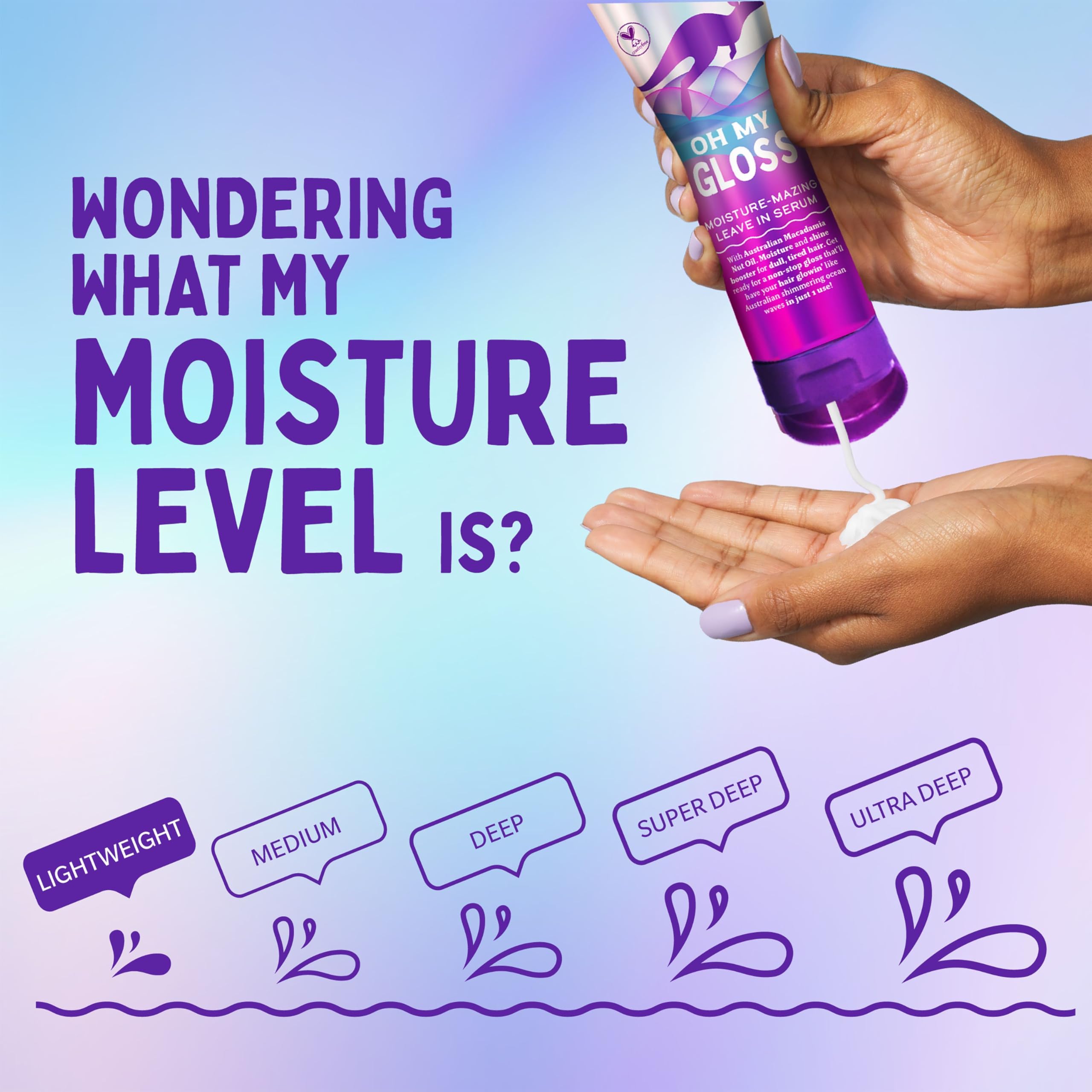 Aussie Oh My Gloss Moisture-Mazing Leave-In Treatment Lightweight Serum 160ml, Moisture & Shine Booster for Dull Hair. With Jojoba, Safflower & Australian Macadamia Nut Oils. Vegan & Cruelty-Free