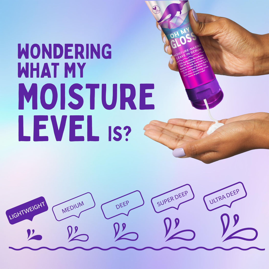 Aussie Oh My Gloss Moisture-Mazing Leave-In Treatment Lightweight Serum 160ml, Moisture & Shine Booster for Dull Hair. With Jojoba, Safflower & Australian Macadamia Nut Oils. Vegan & Cruelty-Free
