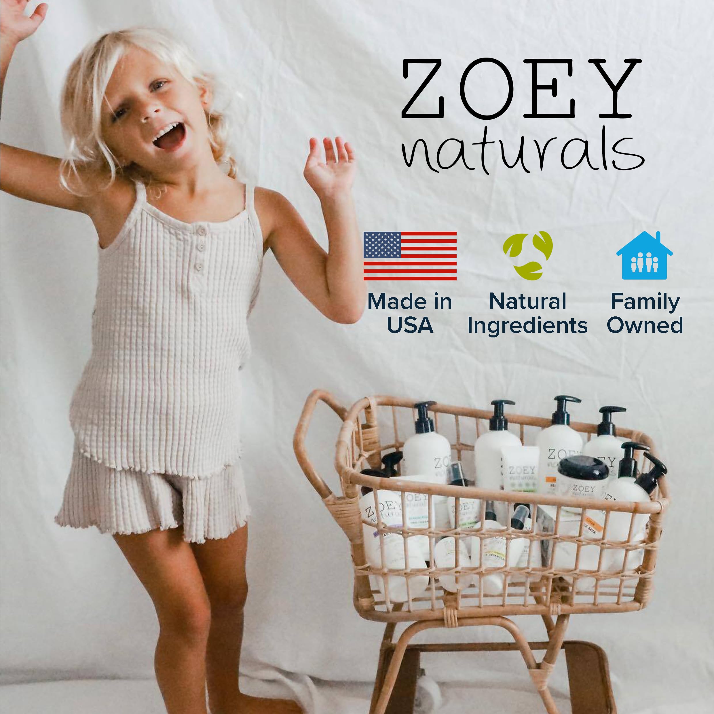 Zoey Naturals Sweet Citrus Baby Lotion - Enriched with Shea, Apricot Oil, Aloe & Avocado - Soothes & Moisturizes with Orange & Pomegranate - Gentle for Eczema Skin, Made in USA Halalzen
