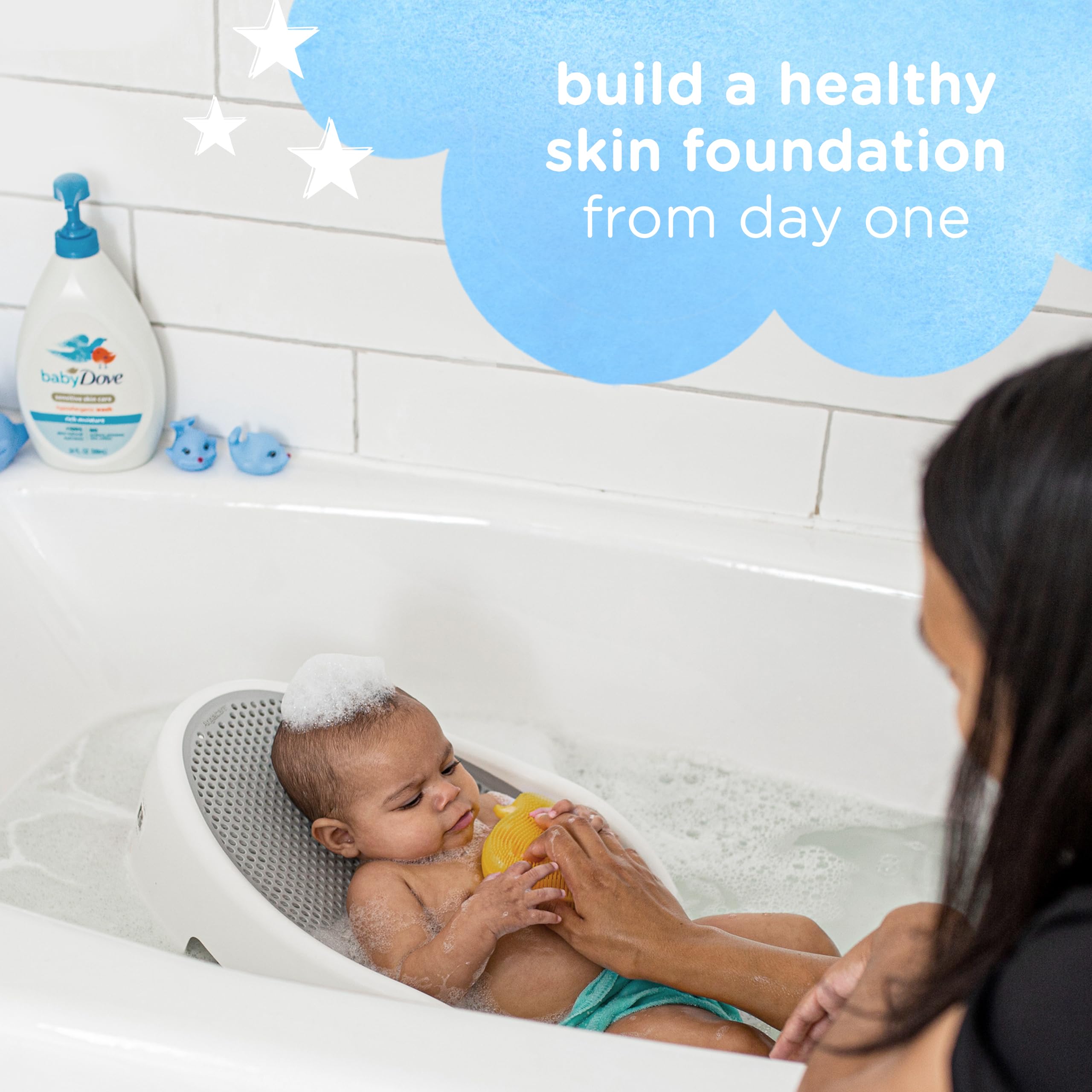 Baby Dove Rich Moisture Head to Toe Wash - Gentle & Nourishing Hair and Body Wash for Babies, Tear-Free Formula, Delicate Fragrance, Keeps Hair and Skin Soft, Ideal for Newborns - 400ml, Pack of 3