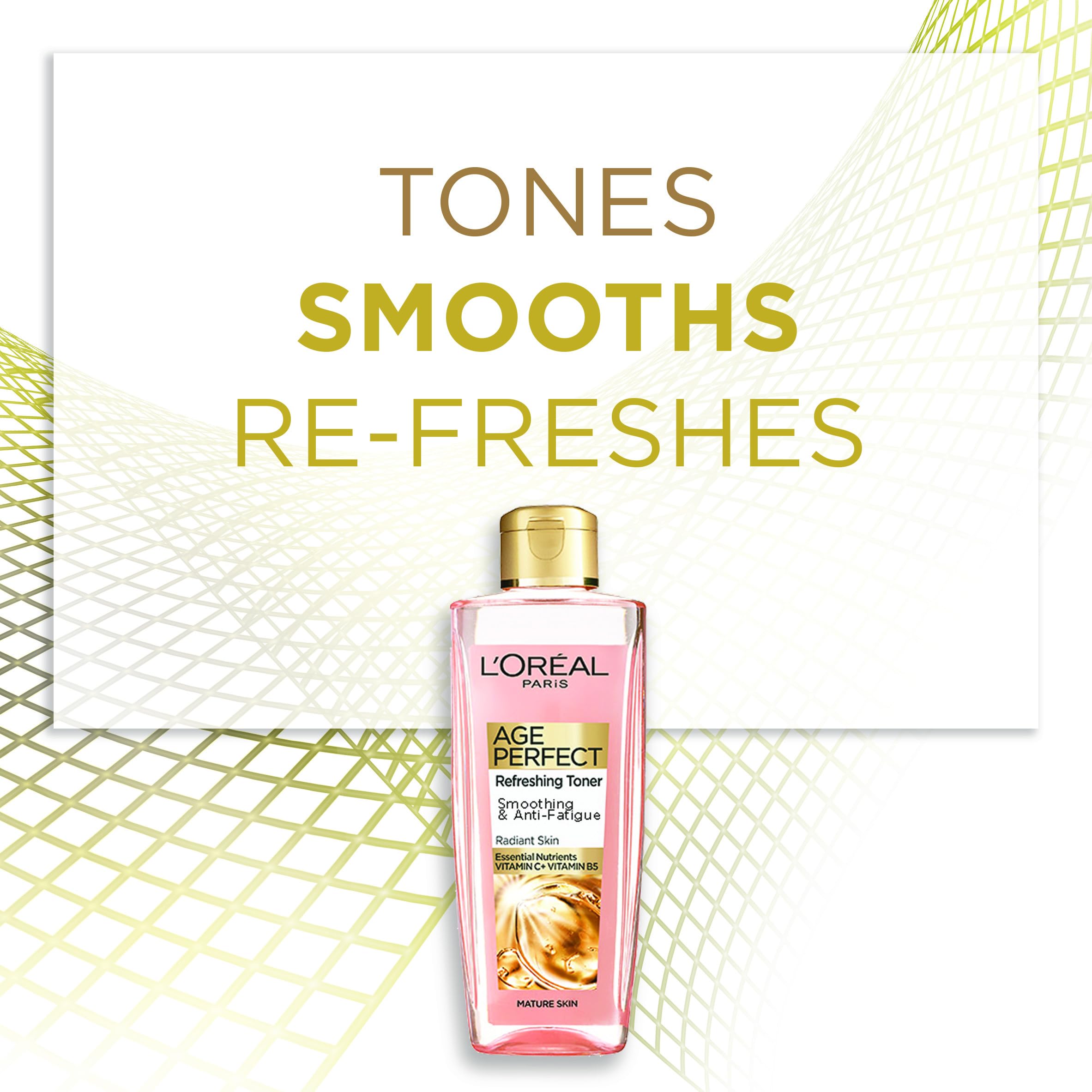 L'Oreal Paris Age Perfect Smoothing and Anti Fatigue Vitamin C Refreshing Toner, Black, Ultra-Invigorating Formula Exfoliates, Smooths, and Energizes the Skin, 200 ml (Pack of 1)