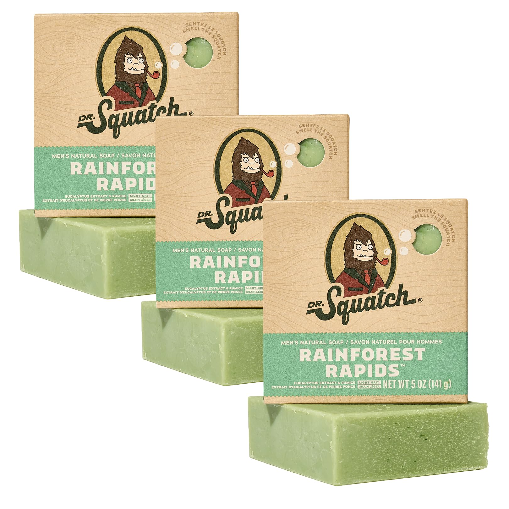 Dr. Squatch Natural Men’s Bar Soap - Cold Process Body Soap Bar with Natural Oils - Gifts for Men - Fresh Falls (142g, 3 pack) Halalzen