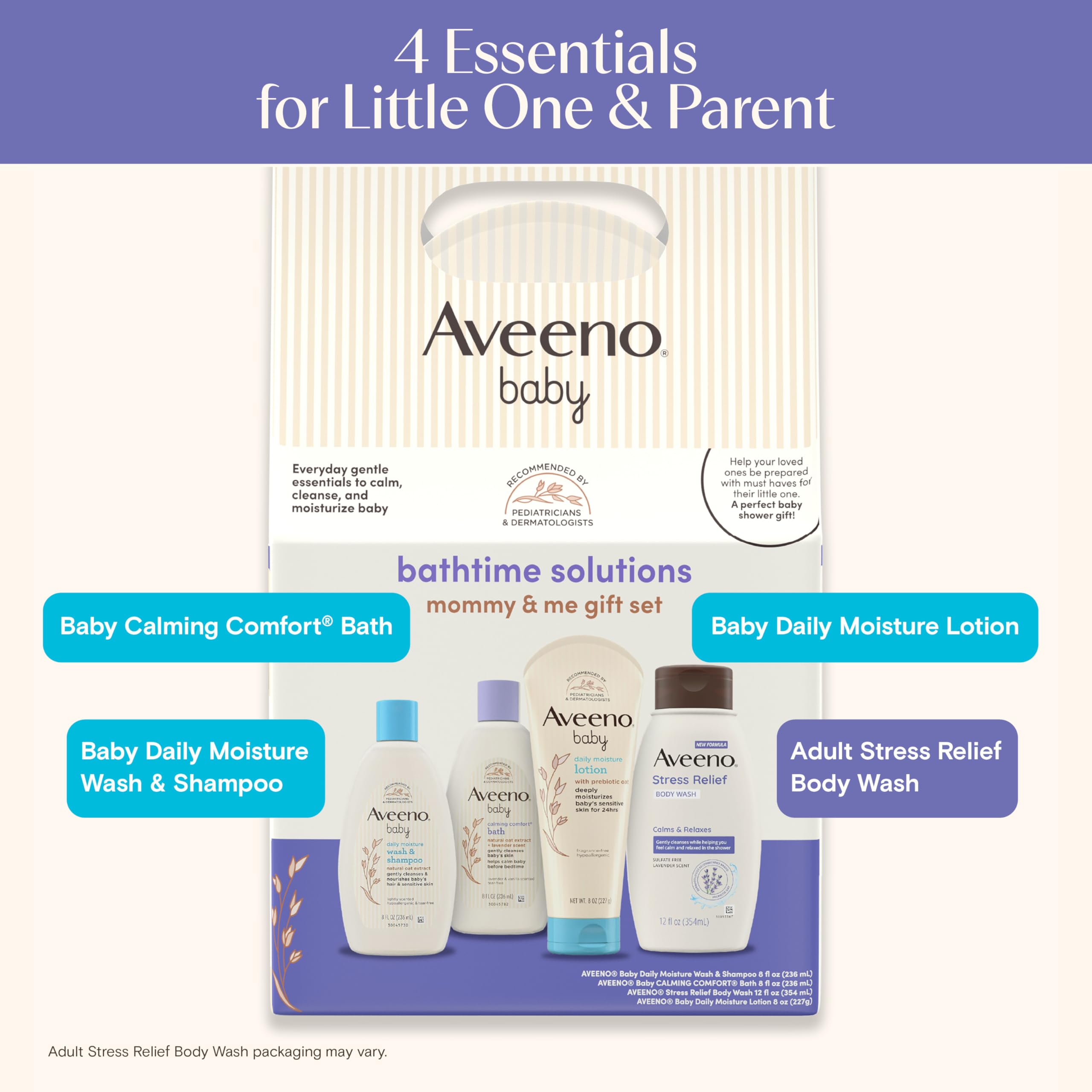 Aveeno Baby Welcome Little One Gift Set, Skincare Set with Nourishing Body Wash & Shampoo, Calming Bath Wash, All Over Wipes, Daily Moisturizing Lotion, & Balm, 5 Items Halalzen