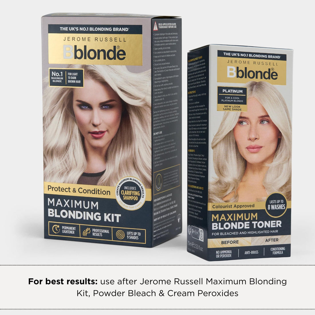 Jerome Russell Bblonde SILVER Hair Toner | Non-Permanent Violet Toner | Neutralises Yellow & Brassy Tones | Salon-Quality Cool Blonde Results | Vegan | 75ml