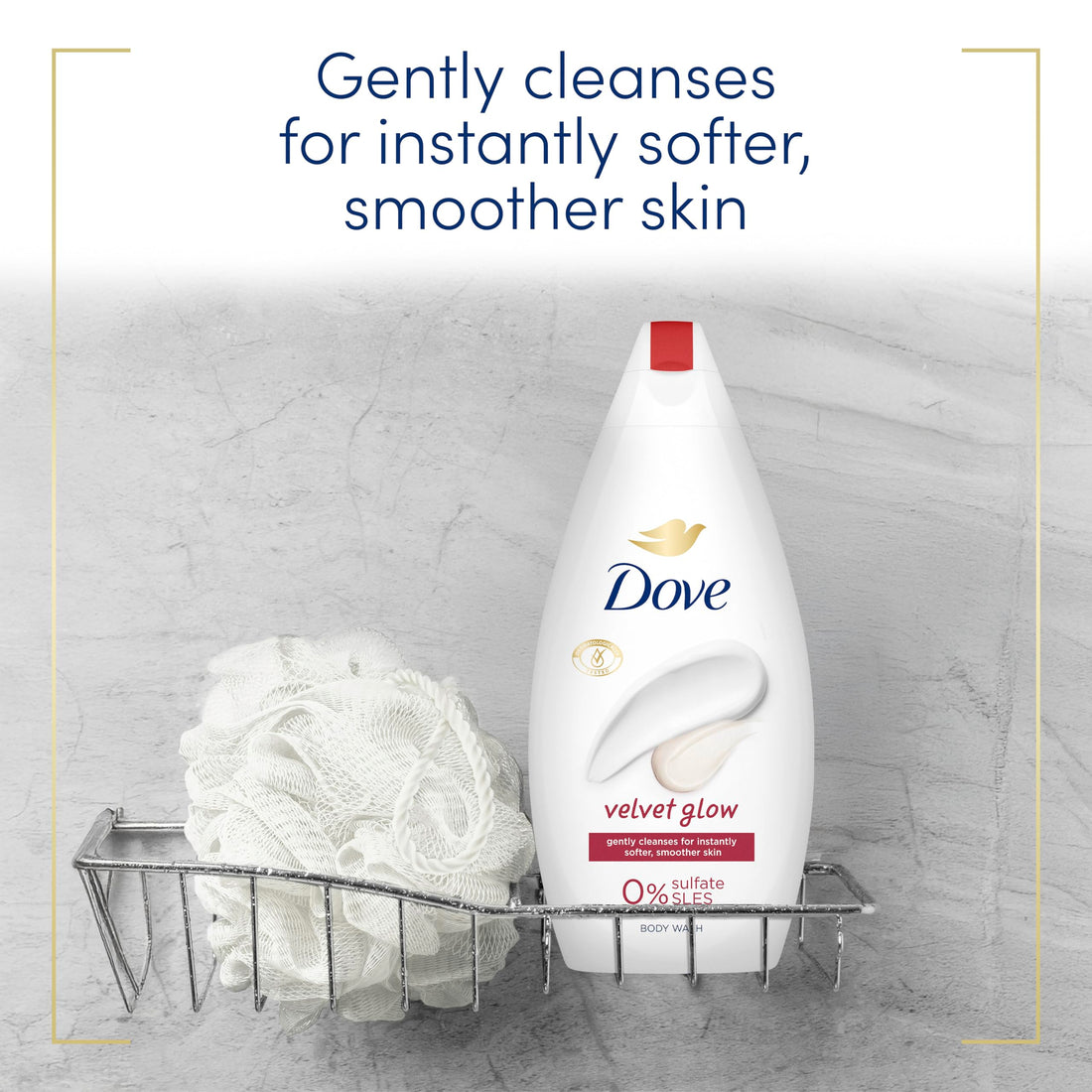 Dove Velvet Glow Body Wash Body Cleanser shower gel with plant-based moisturisers for softer, smoother skin after one shower 6x 450 ml