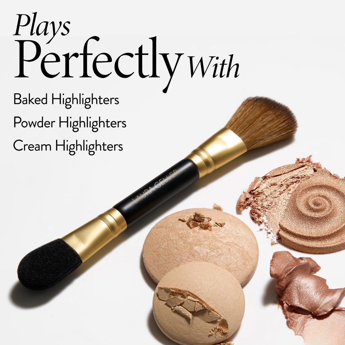 LAURA GELLER NEW YORK Retractable Black Kabuki Brush for Liquid, Cream and Powder Face Makeup With Aluminum Handle Halalzen
