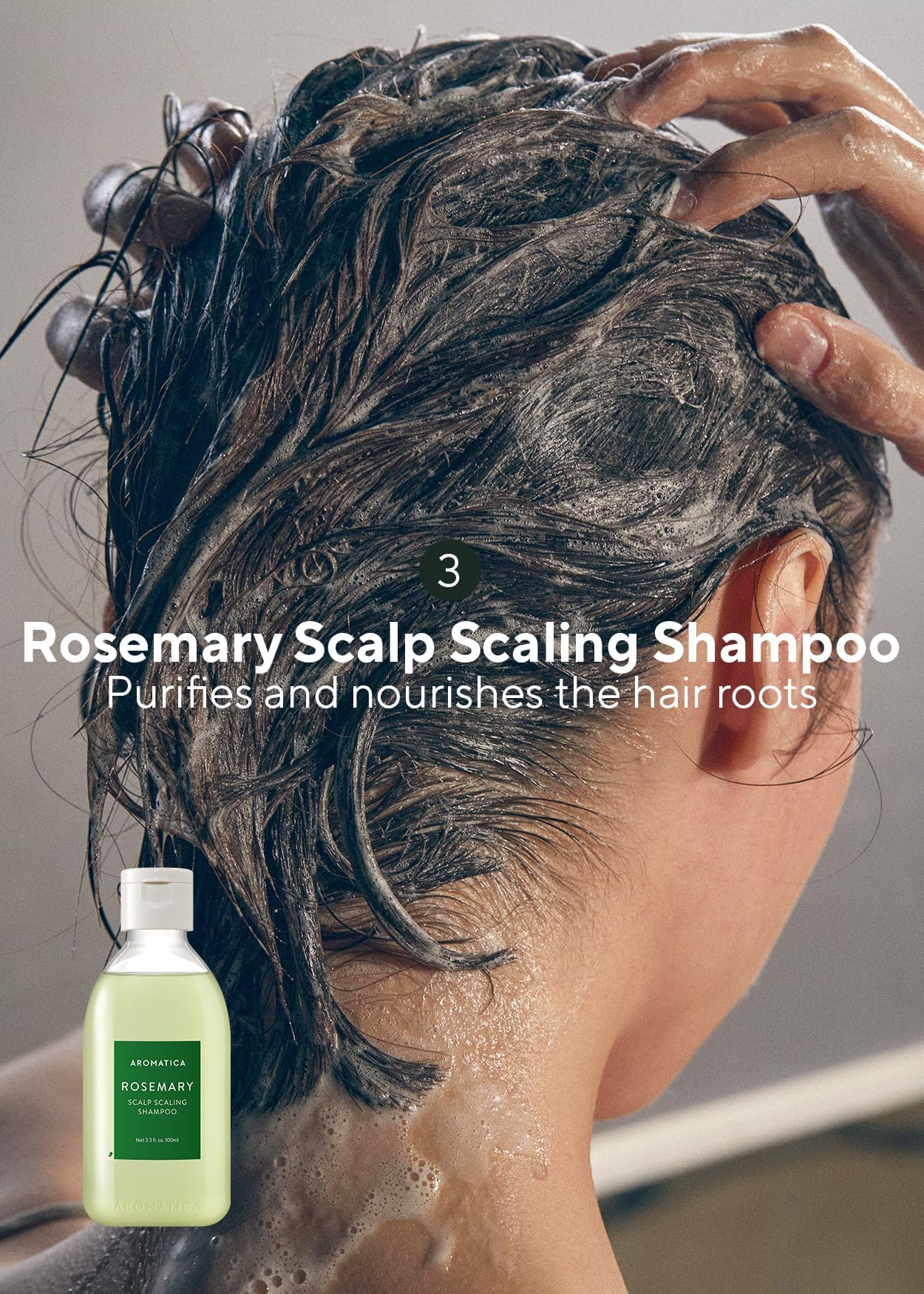 AROMATICA Root Enhancer Rosemary water spray for hair growth – Flaky & Itchy & Dry Scalp Treatment – Hair Oil for Scalp Exfoliator & Detox – Free from Sulfate, Silicone, and Paraben (100ml)