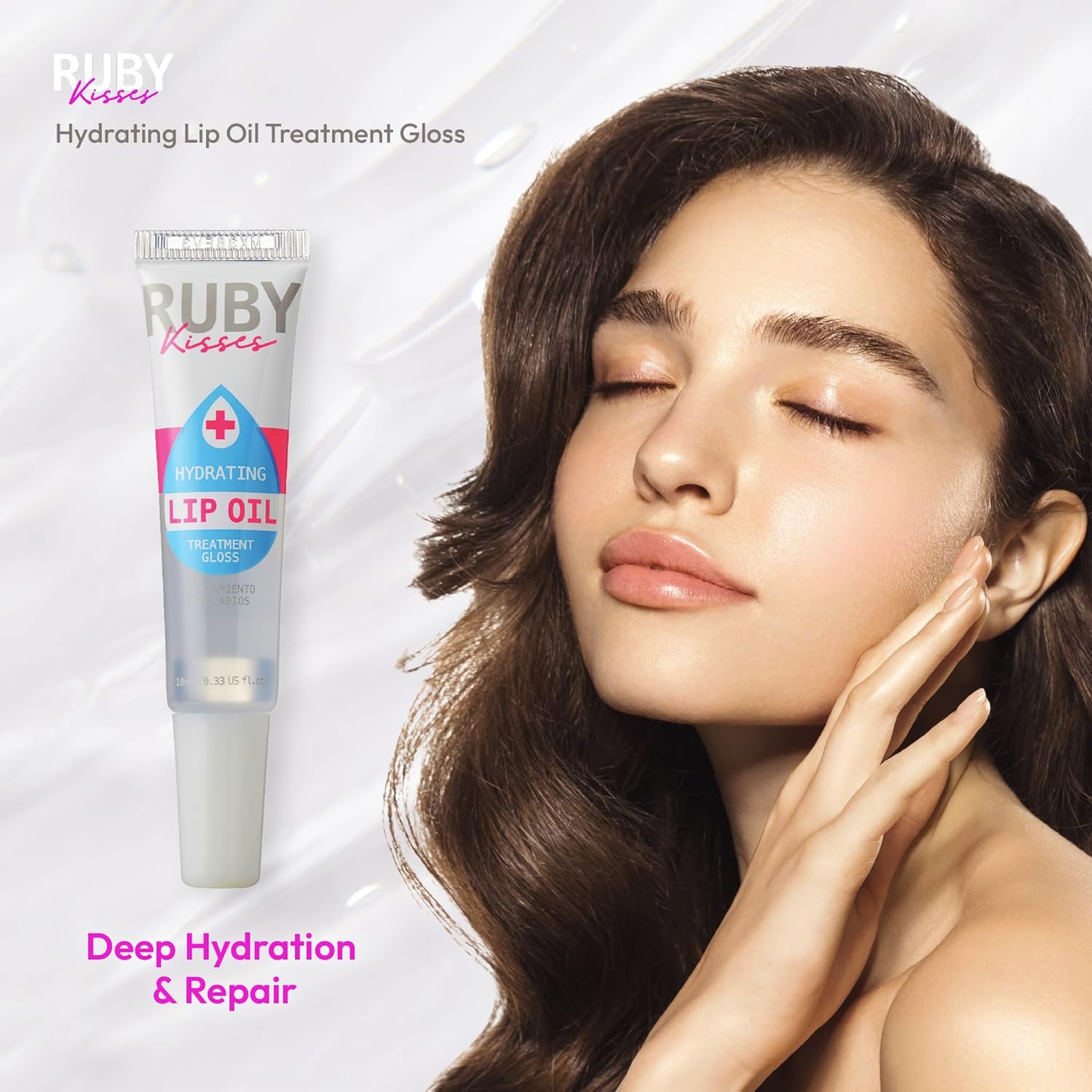 Ruby Kisses Hydrating Clear Lip Oil Treatment Gloss (3 Pack), Hydrates & Heals with Vitamin E & Jojoba, Lightweight Non-Greasy Formula with Almond Oil, Repair & Protect Dry Chapped Lips Halalzen
