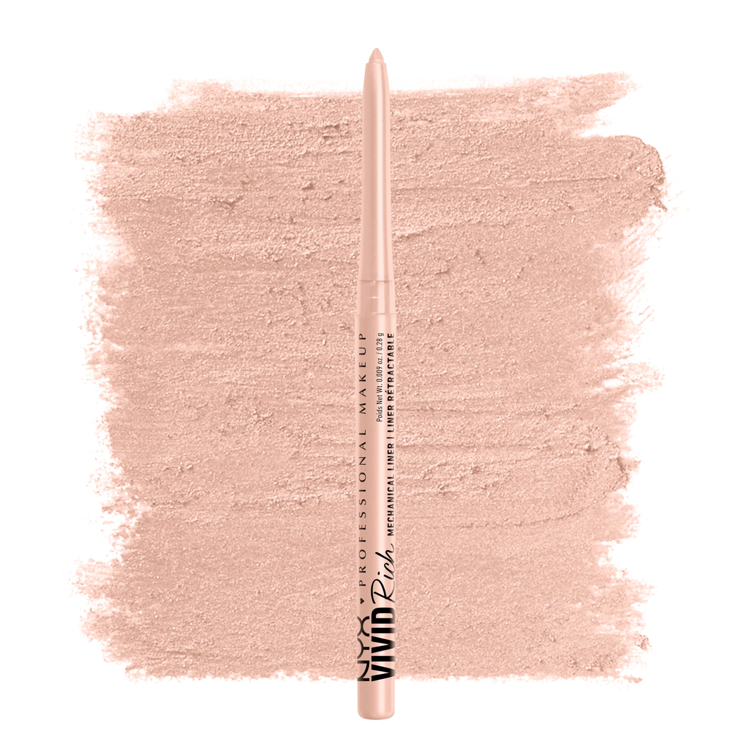 NYX PROFESSIONAL MAKEUP Vivid Rich Mechanical Eye Pencil, Vivid Rich Mechanical, Creamy Retractable Eyeliner - Smokin Topaz, Brown Eyeliner