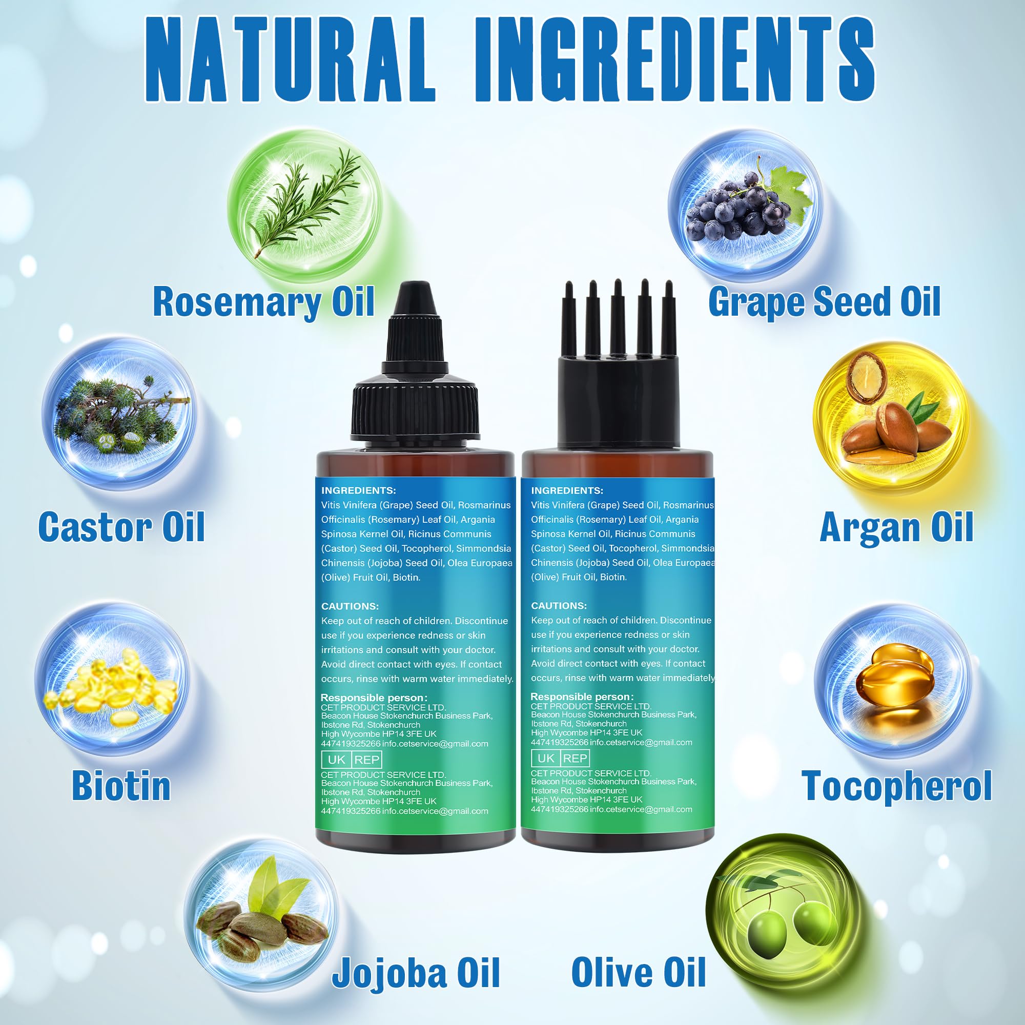 Rosemary Oil for Hair Growth,2x120ml Diluted Rosemary Oil and Hair Serum for Dry Damaged Hair,Proven Hair Loss Treatment & Hair Thickening Products