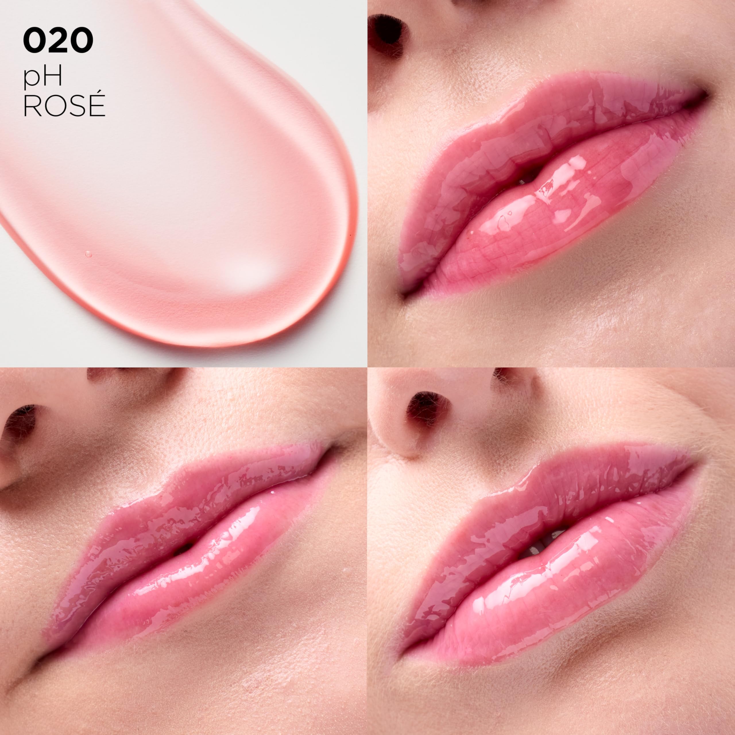 L'Oreal Paris Plump Ambition pH Hyaluron Lip Oil, Color Shifting Lip Tint with 24HR Hydration, Volumizing Shine and Lasting Color, 020 pH Rosé Halalzen