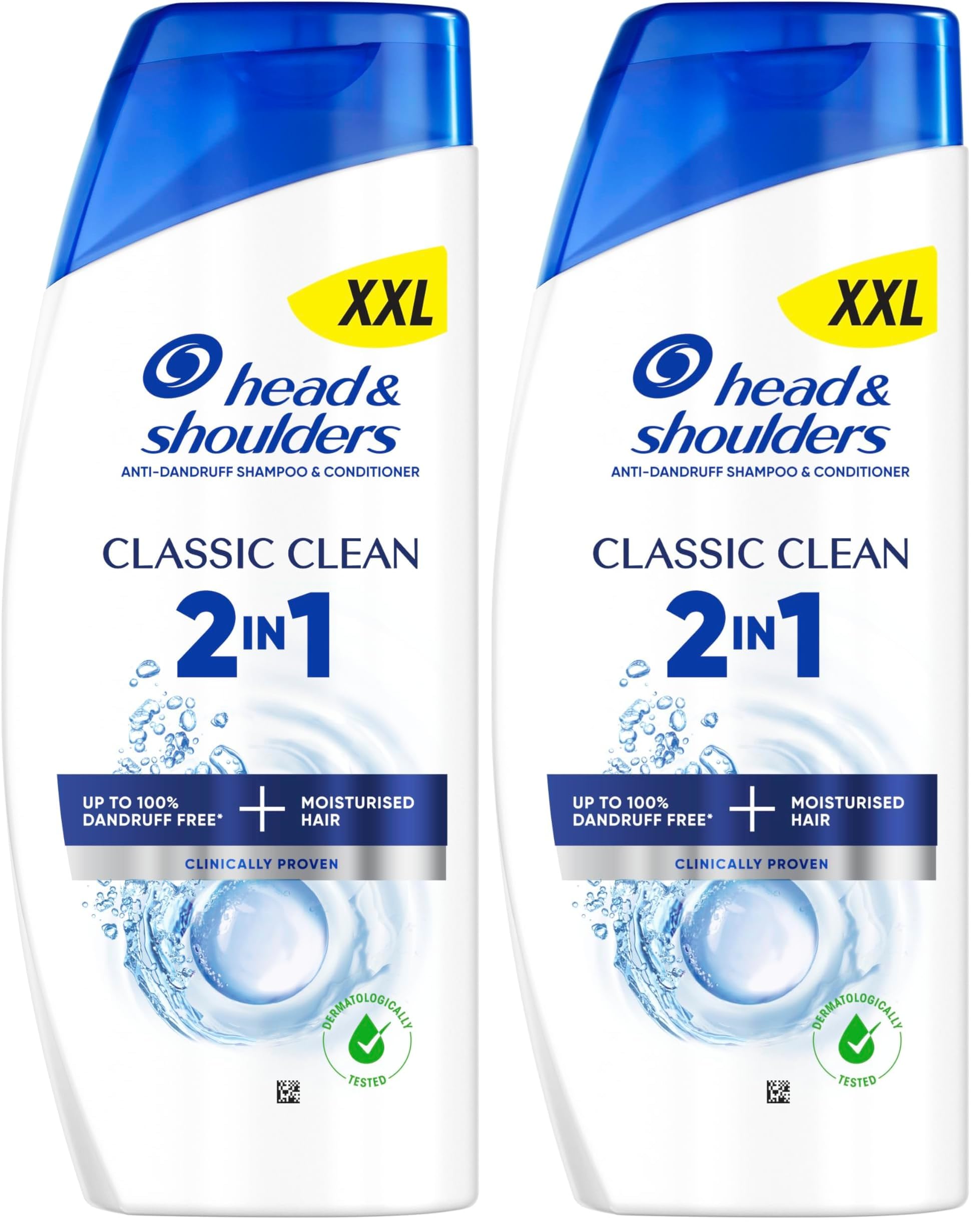 Head & Shoulders Classic Clean 2in1 Anti-Dandruff Shampoo and Conditioner 625ml. Works against Dandruff, Oil and Itch from the 1st Wash. Dandruff Free + Moisturised Hair. For All Hair Types Halalzen