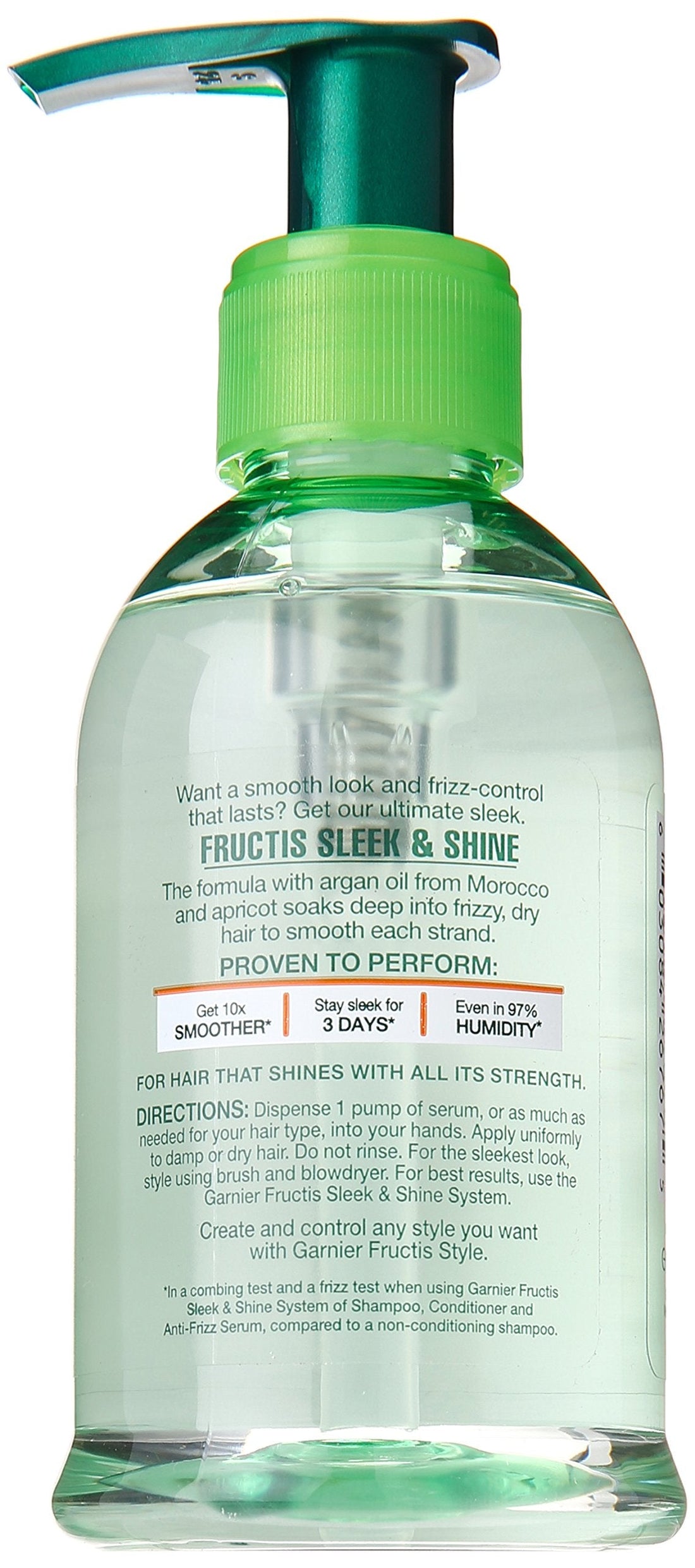 Garnier Fructis Sleek & Shine Anti-Frizz Serum for Frizzy, Dry Hair, Argan Oil, 5.1 Fl Oz, 1 Count (Packaging May Vary) Halalzen