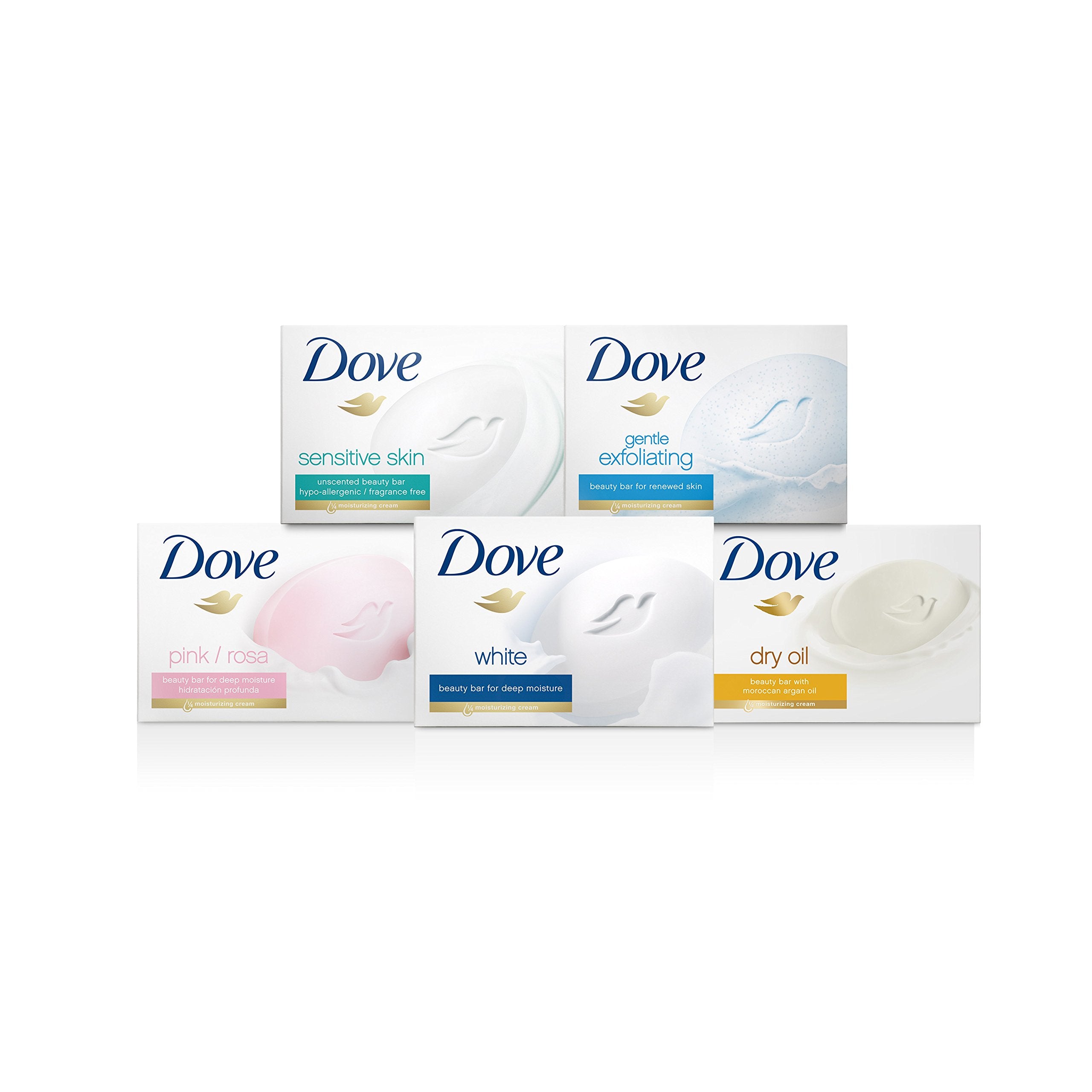 Dove Beauty Bar Soap Sensitive, 8 Bars for Sensitive Skin, Fragrance Free and Hypoallergenic 3.75 oz