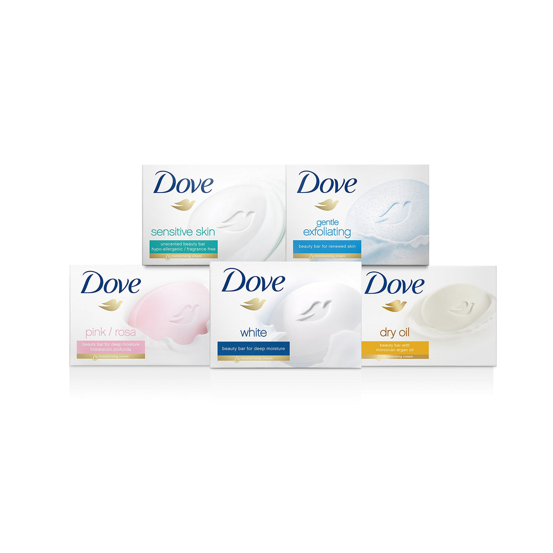 Dove Beauty Bar Soap Sensitive, 8 Bars for Sensitive Skin, Fragrance Free and Hypoallergenic 3.75 oz