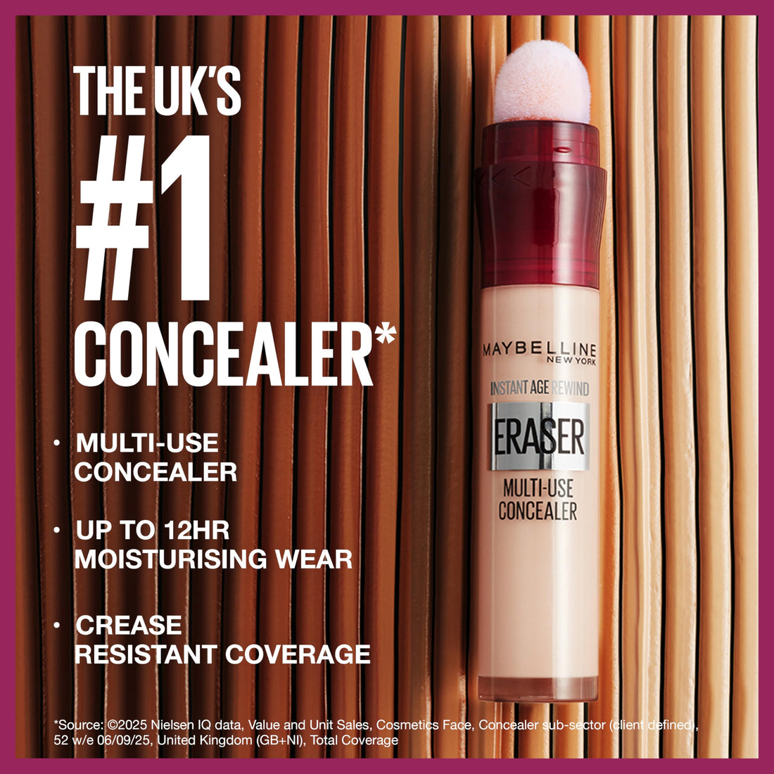 Maybelline Instant Anti-Age Eraser Eye Concealer for Face, Dark Circles, Blemish & Fine Lines Concealer, Full Coverage, Dermatologist Tested, Suitable for Sensitive Skin, Shade: 00 Ivory Halalzen