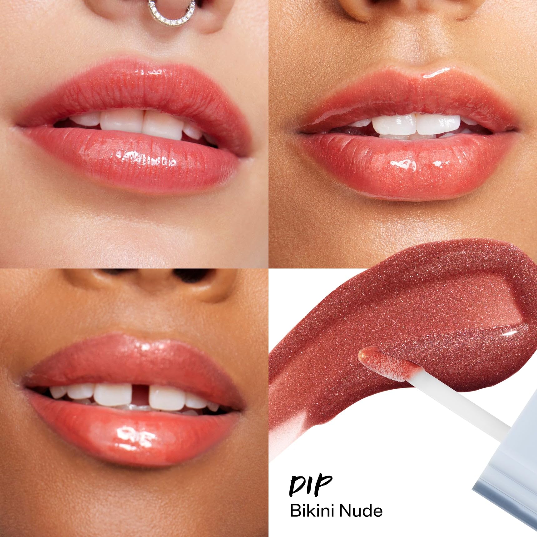 Kosas Wet Lip Oil Gloss - Hydrating Lip Plumping Treatment with Hyaluronic Acid & Peptides, Non-Sticky Finish (Malibu) Halalzen