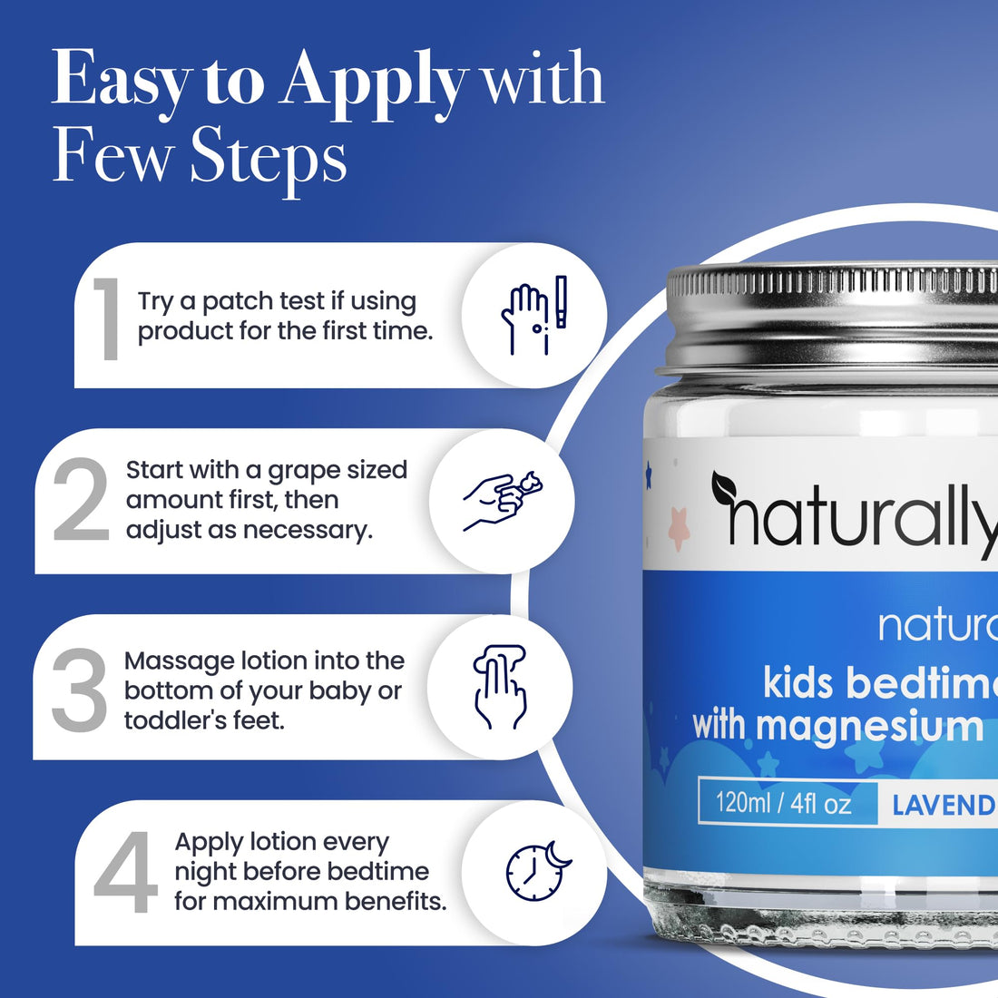 Kids Magnesium Bedtime Lotion with Vitamin D (120ml (Pack of 1), Lavender & Chamomile) Halalzen