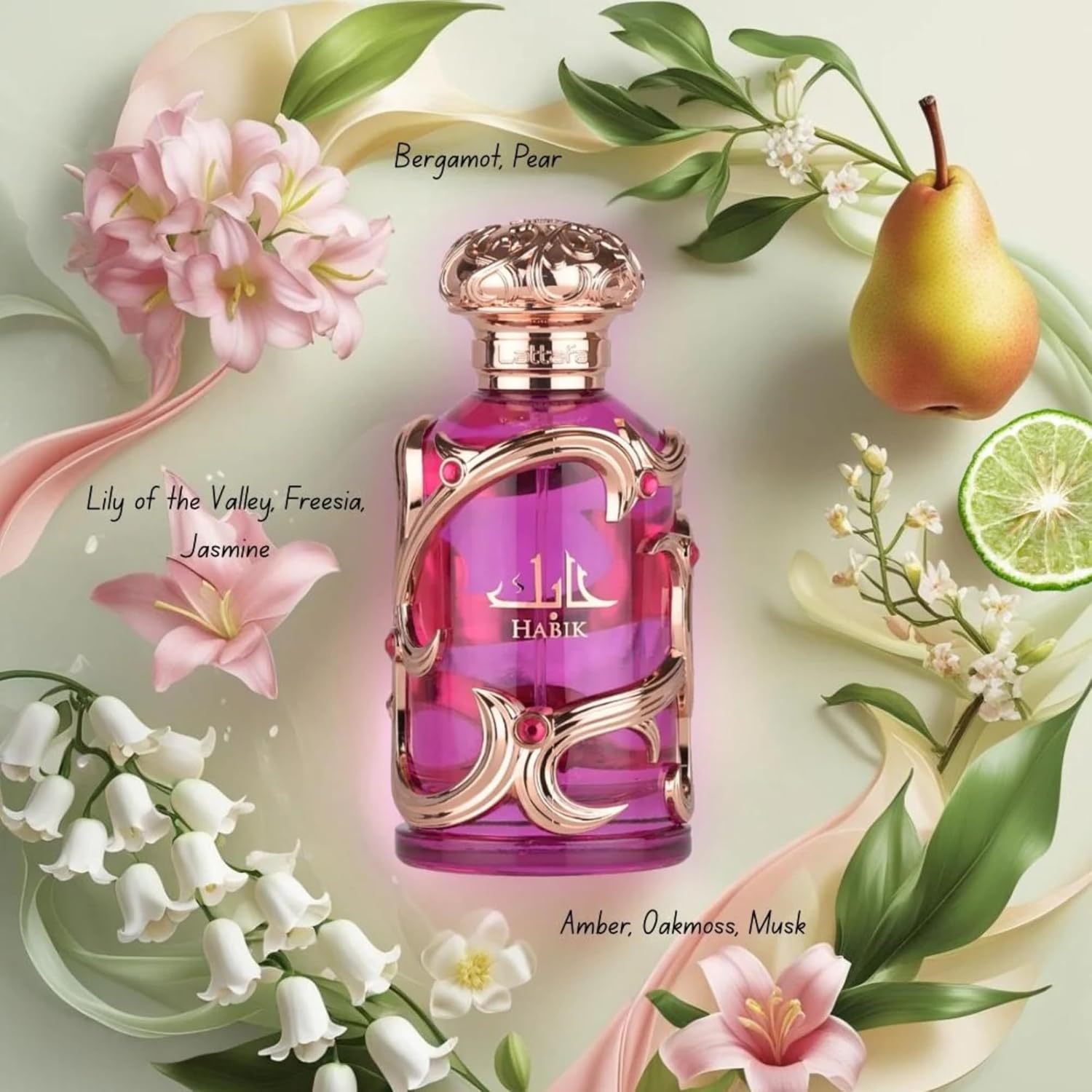 Habik For Women by Lattafa Perfumes – Eau de Parfum 100ml – Long Lasting Floral Fruity Scent for Women – Elegant, Musky, Sweet – Arabian Luxury Perfume Gift for Her Halalzen