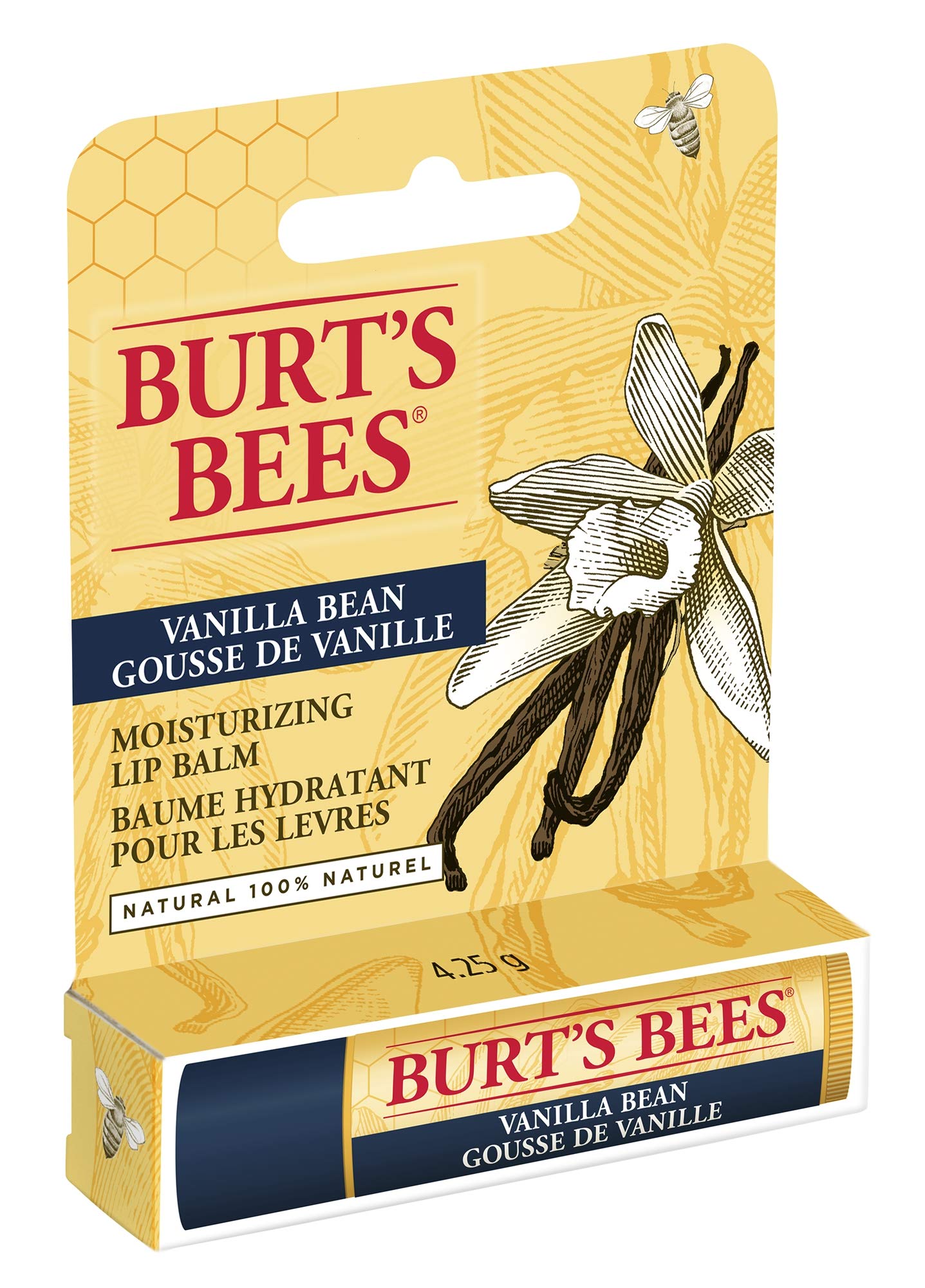 Burt's Bees Lip Balm Pomegranate, Moisturising Lip Balm With Beeswax & Vitamin E, 100% Natural Origin, 4.25g Halalzen