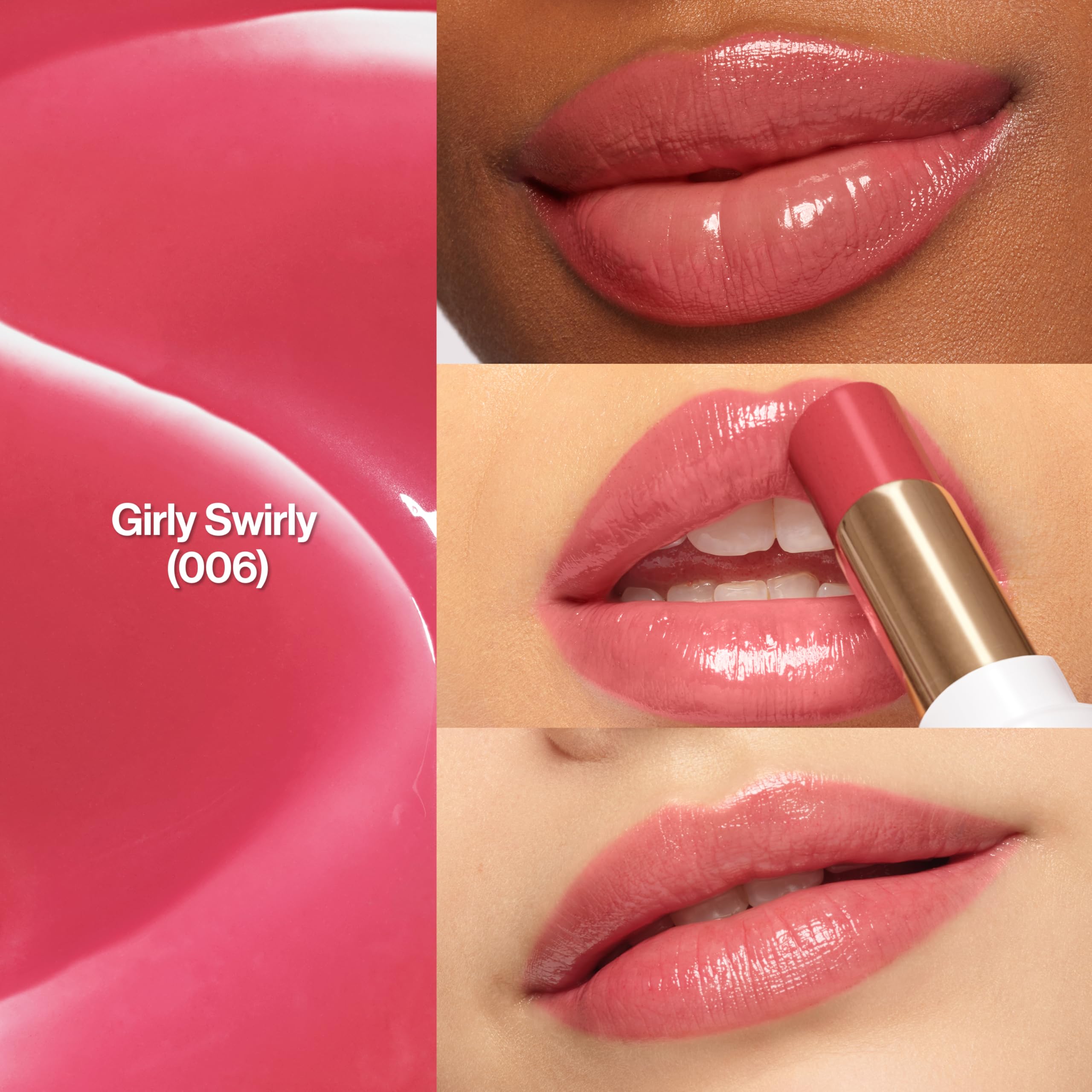 REVLON Super Lustrous Glass Shine Balm, Hydrating Tinted Lip Balm with Hyaluronic Acid, Aloe & Rose Quartz, 008 Rum Raisin, 0.11 oz