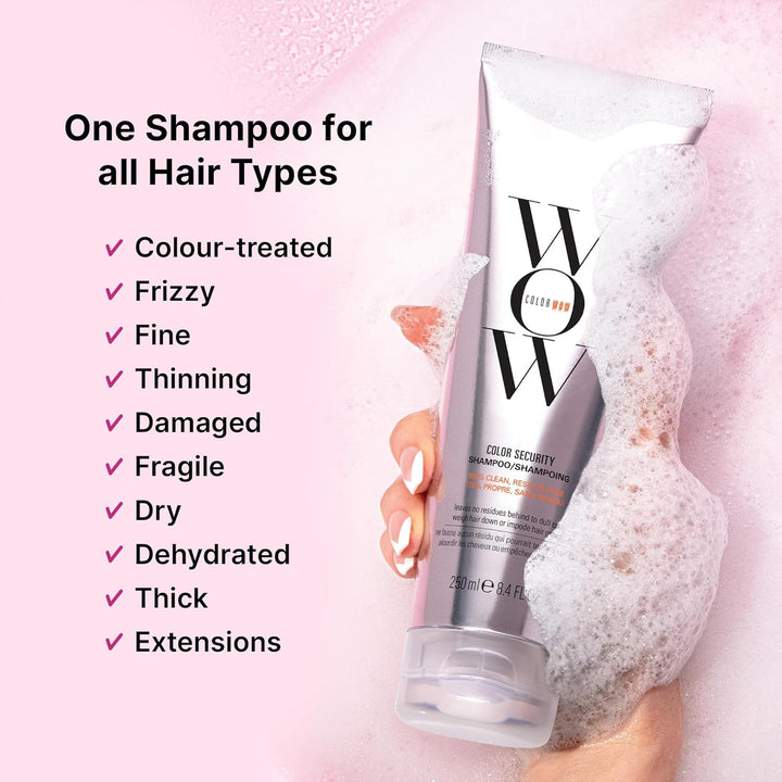 COLOR WOW Color Security Shampoo & Conditioner Duo – Sulphate-Free, Hydrating Cleanse + Moisture for Normal to Thick Hair | No Residue, Vegan, Cruelty-Free, 2 x 250ml
