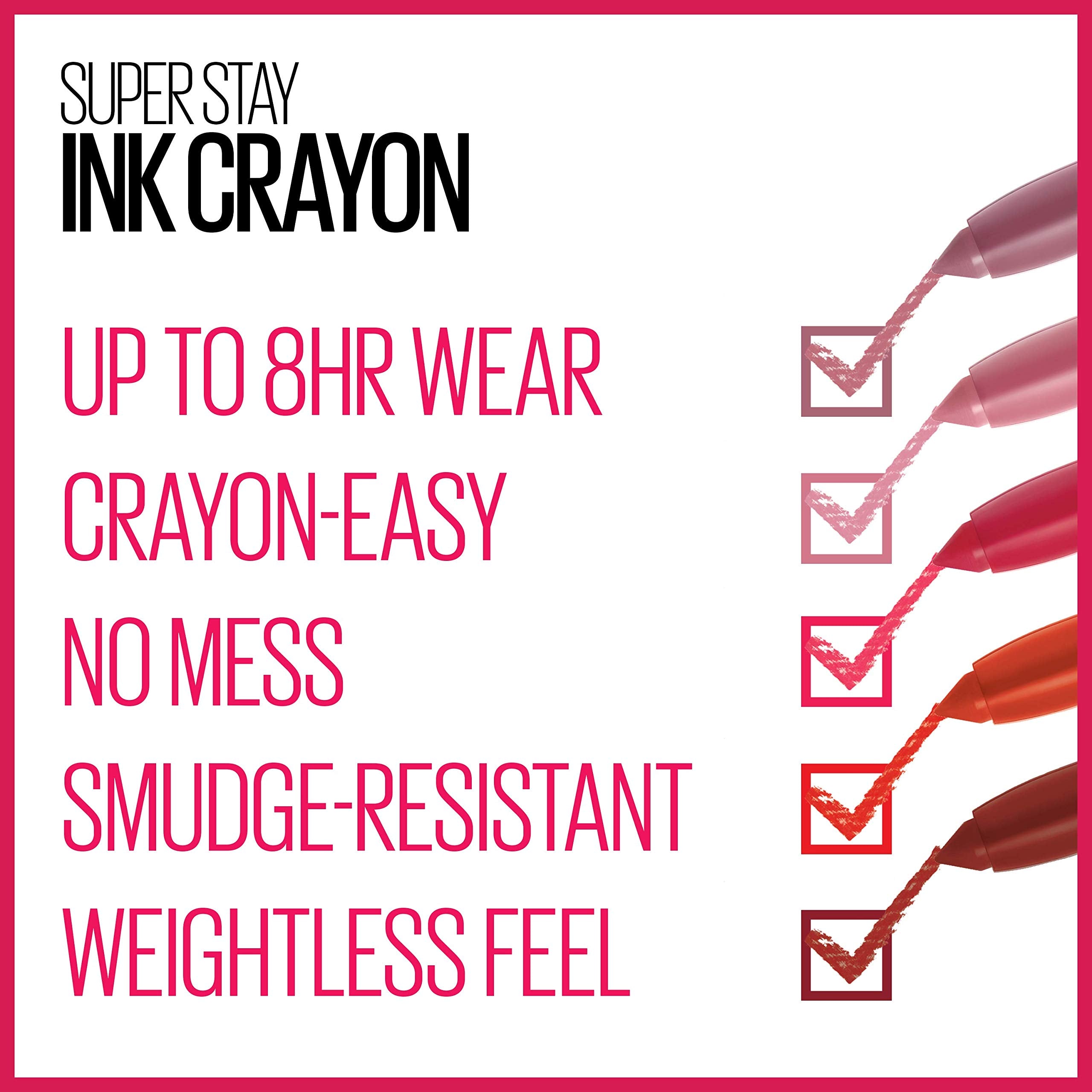 Maybelline Super Stay Ink Crayon Matte Longwear Lipstick Makeup, 150 Chase Dreams, 0.04 oz
