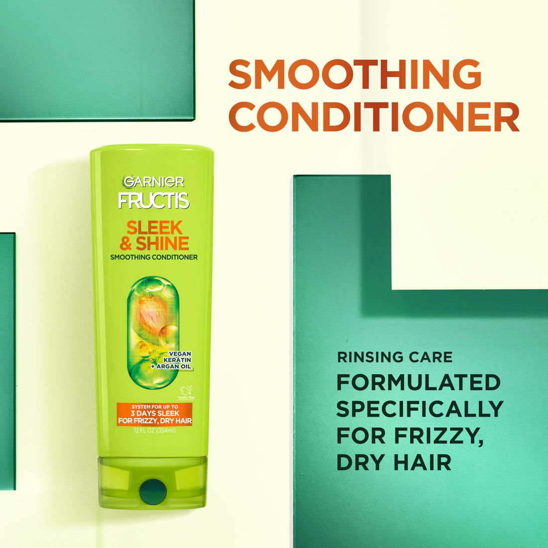 Garnier Fructis Sleek & Shine Moroccan Sleek Smoothing Oil for Frizzy, Dry Hair, Argan Oil, 3.75 Fl Oz, 2 Count (Packaging May Vary) Halalzen