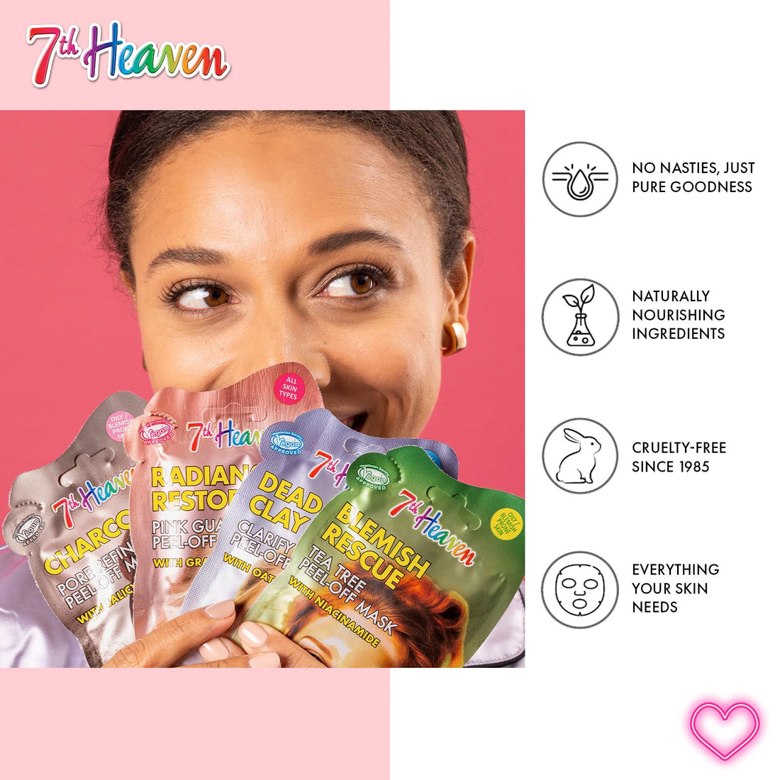 7th Heaven Cucumber Peel Off Face Mask with Hyaluronic Acid - Plump and Firm - All Skin Types