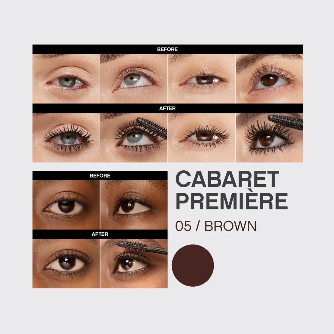 Vivienne Sabó Cabaret Premiere Black Mascara, Volume and Length, Defining, Curling, No Flaking, No Clumping, Smudge Proof, Washable, Cruelty-Free, Made in Europe, (01 Black), 0.3 Fl Oz, 1 Pack