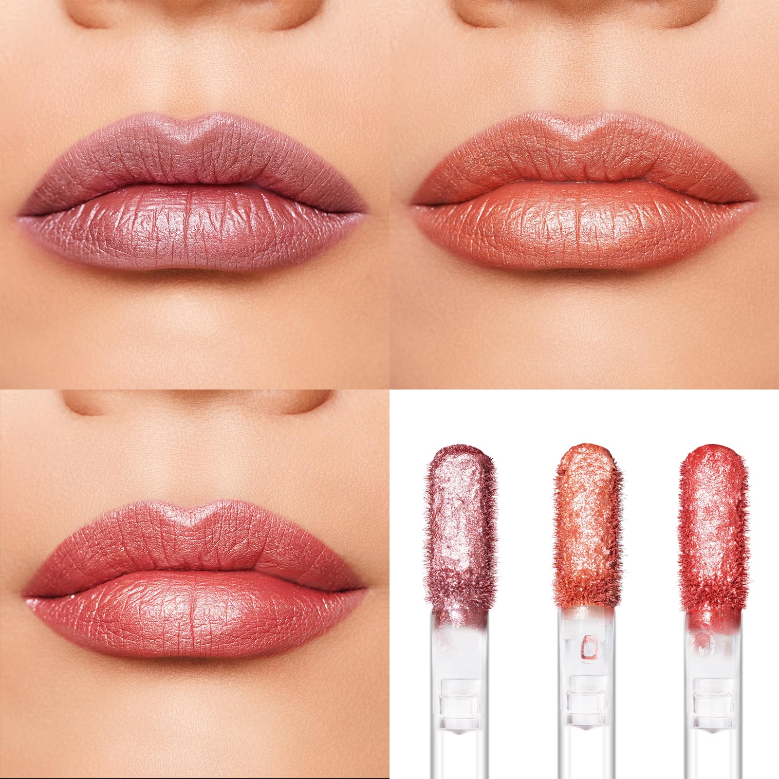 Oulac Metallic Diamond Shine Liquid Lip Gloss - Glitter Glossy for Lip & Eye, Long Lasting 24H + & Waterproof, Lightweight Lip Stain, 3D Metallic Finish, No Transfer, Vegan, 4.5ml,MD05 Loose Control Halalzen