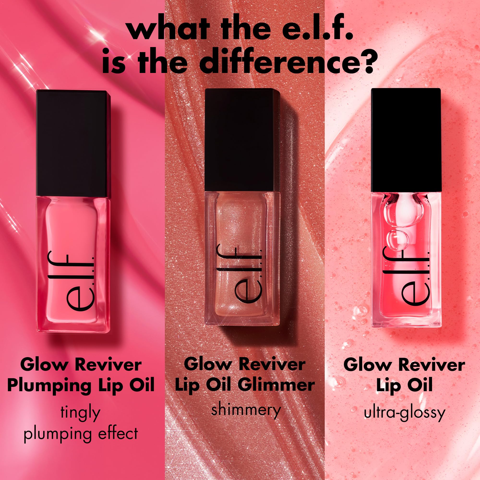e.l.f. Glow Reviver Plumping Lip Oil, Tinted Lip Plumper for a High-Shine, Plump Finish, Infused with Jojoba Oil, Vegan & Cruelty-Free, Piggy Bank