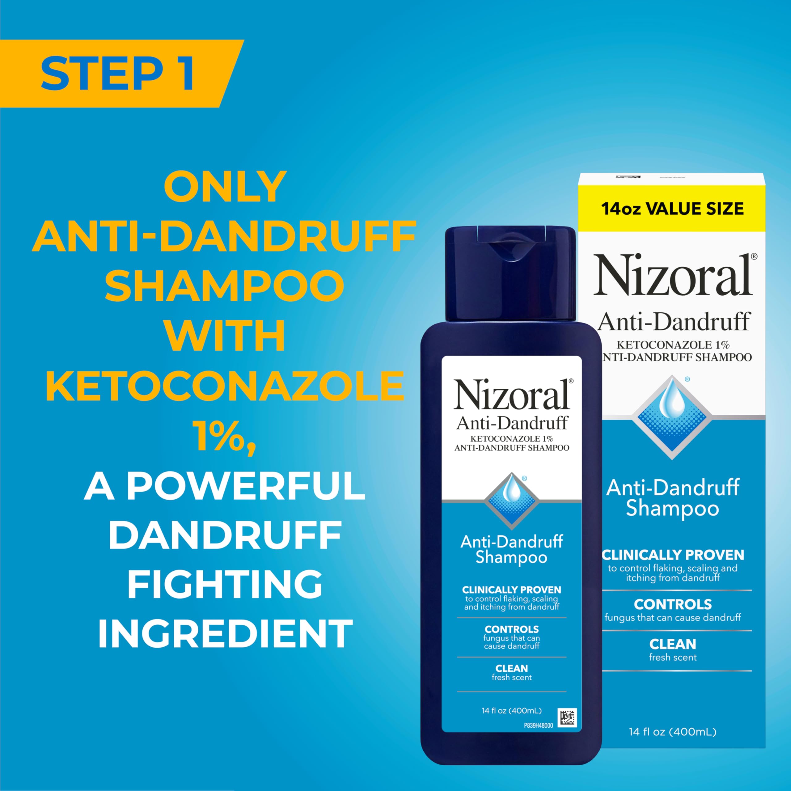 Nizoral Anti-Dandruff Shampoo, 14 Oz + Deep Moisturizing Conditioner, 9.4 Oz Bundle