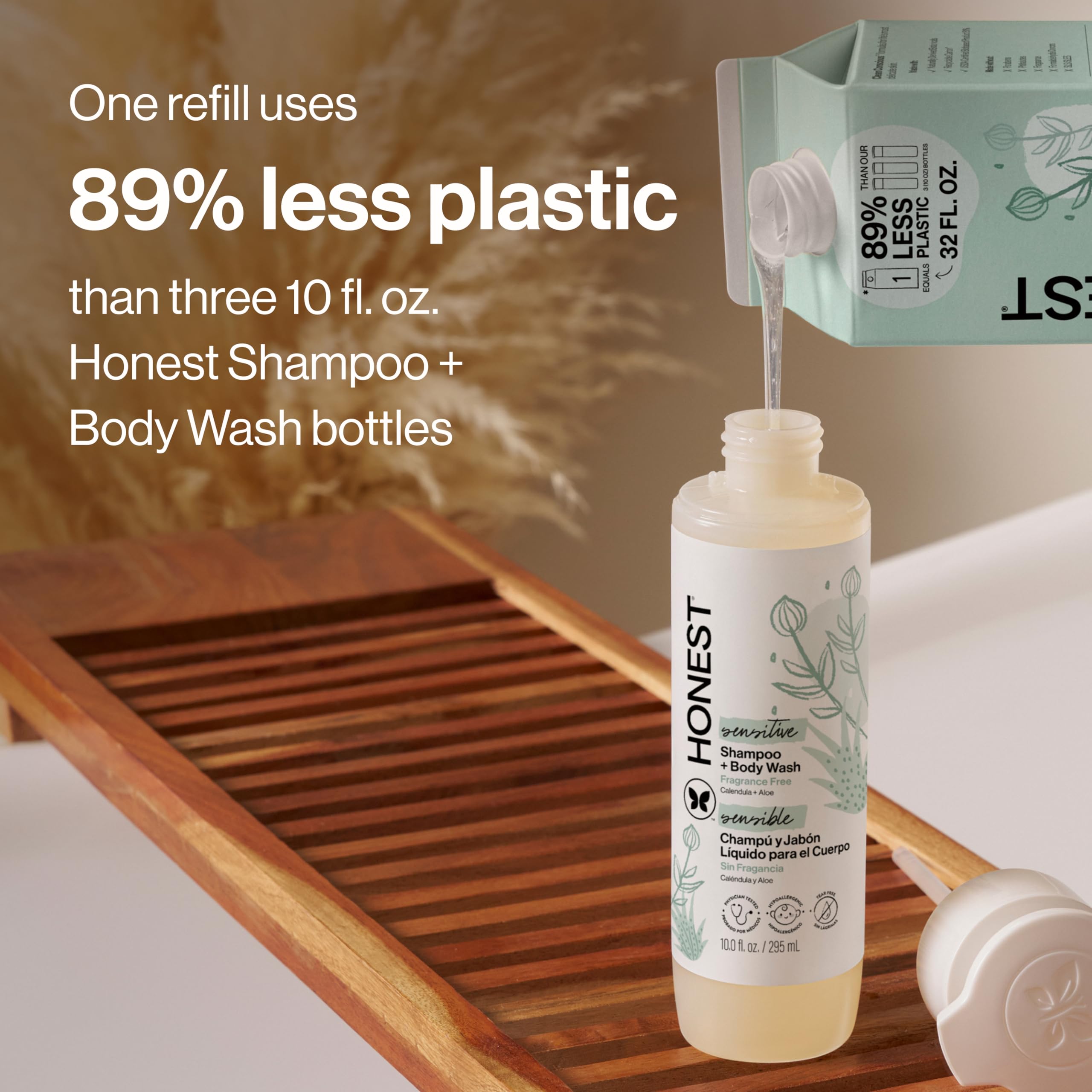 The Honest Company 2-in-1 Cleansing Shampoo Body Wash Gentle for Baby, Naturally Derived, Tear-free, Hypoallergenic, Lavender Calm, 18 fl oz Halalzen