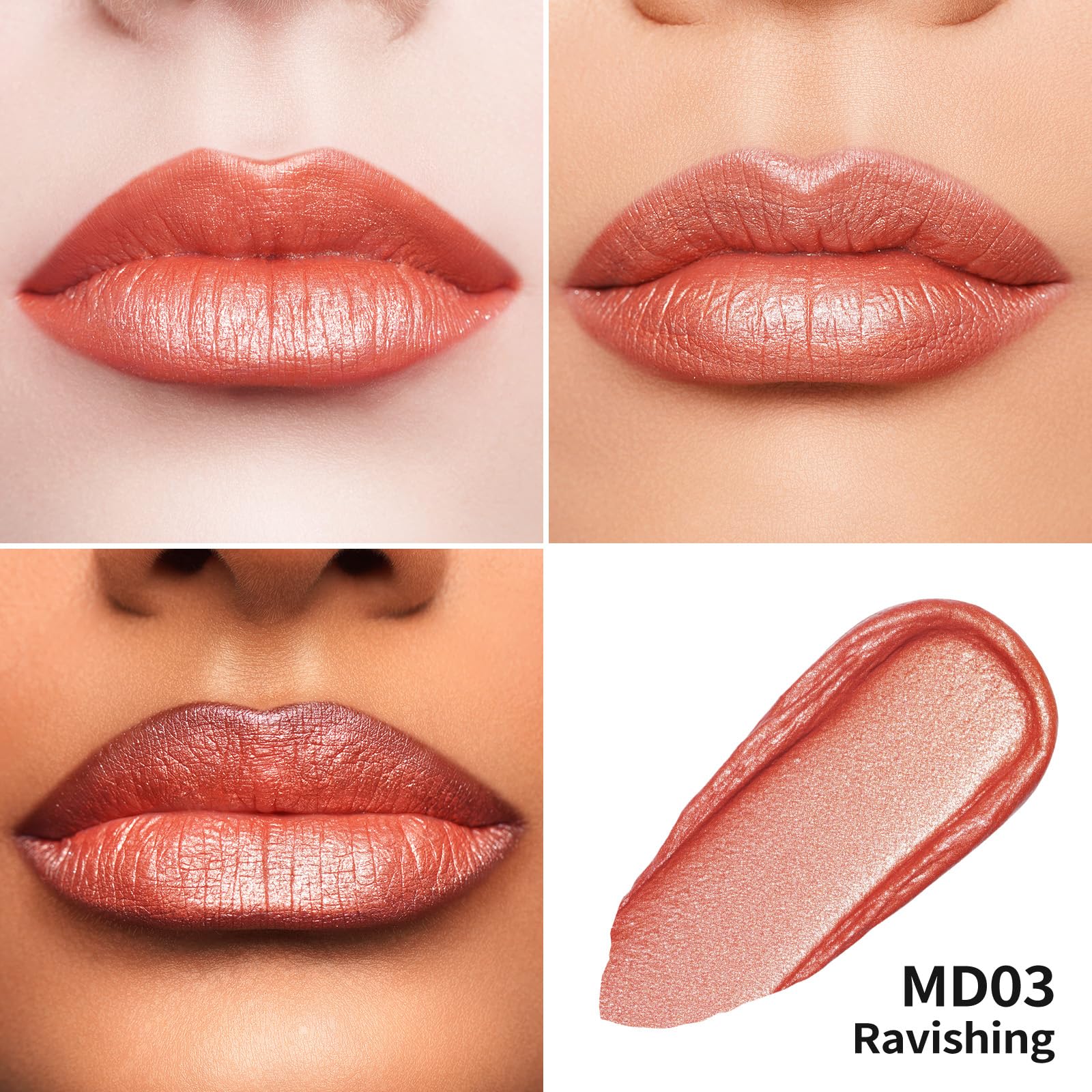 Oulac Metallic Diamond Shine Liquid Lip Gloss - Glitter Glossy for Lip & Eye, Long Lasting 24H + & Waterproof, Lightweight Lip Stain, 3D Metallic Finish, No Transfer, Vegan, 4.5ml,MD05 Loose Control Halalzen