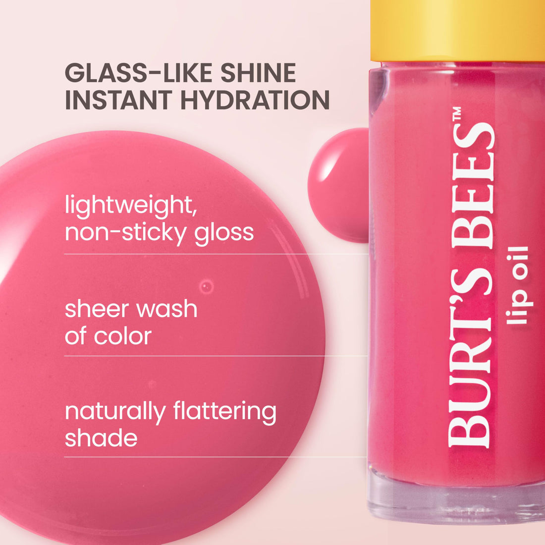 Burt's Bees Lip Oil Clear Day, Instant Hydration, Nourishes and Softens Lips, Tint Free, High Shine Finish, Responsibly Sourced Jojoba Oil, Non Sticky, Wand Applicator, 0.15 Ounce Halalzen