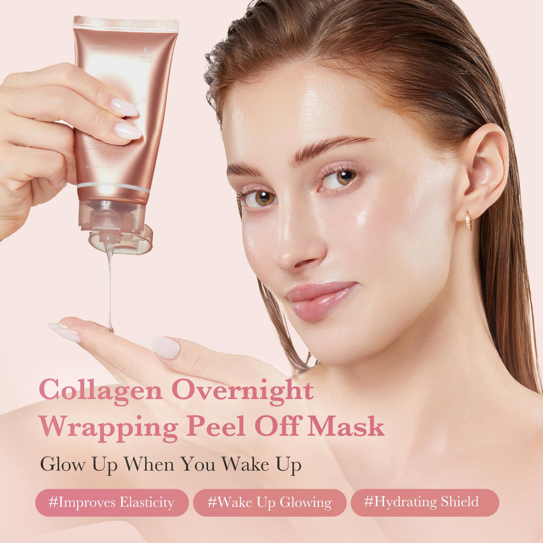 medicube Wrapping Mask Collagen Overnight Peel Off Facial Mask | Elasticity & Hydration Care, Reduces Sagging & Dullness | Hydrolyzed Collagen For Glowing Skin | Korean Skin Care, 2.53 fl.oz Halalzen