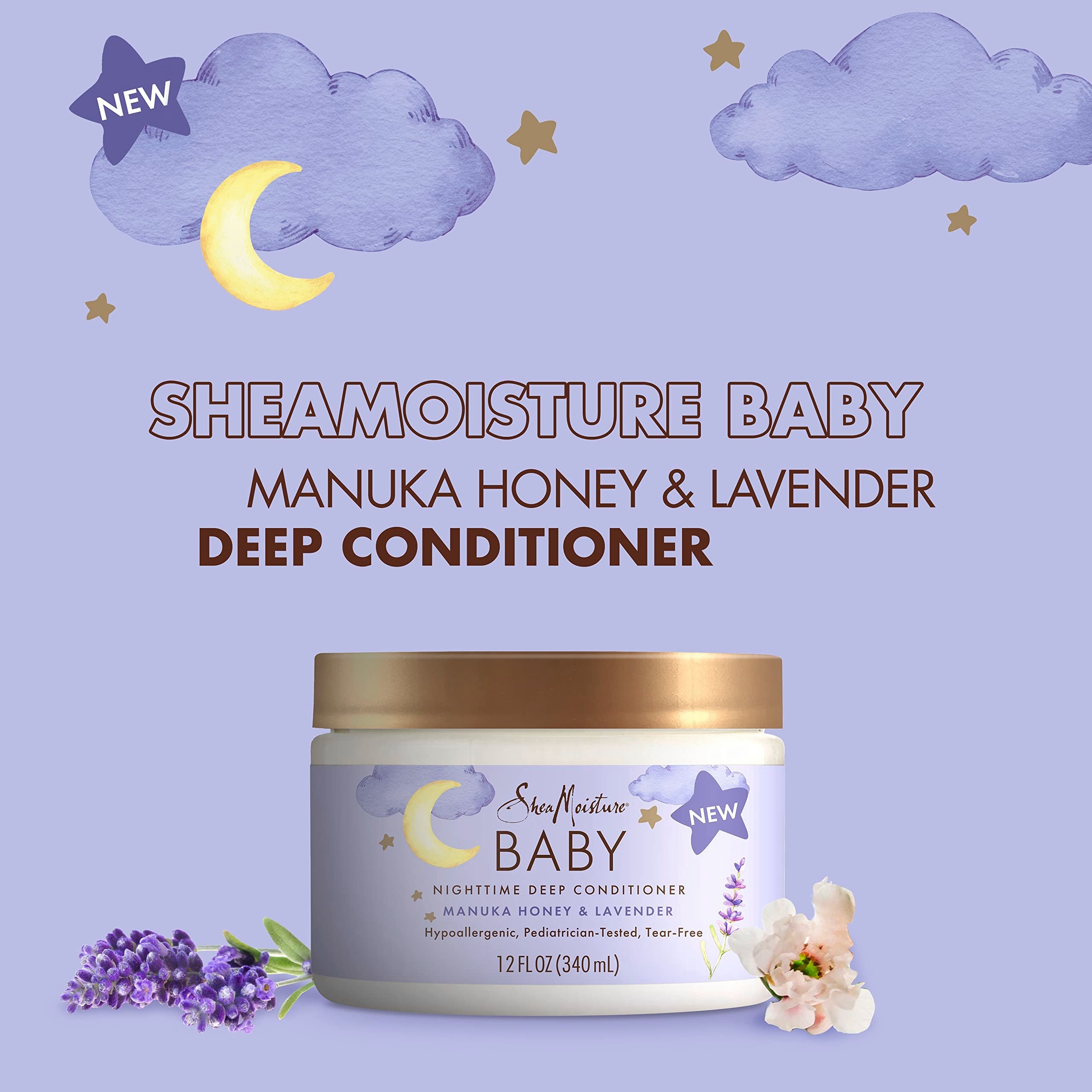 SheaMoisture Baby Deep Conditioner Manuka Honey & Lavender for Delicate Hair and Skin Nighttime Skin and Hair Care Regimen 12 oz Halalzen